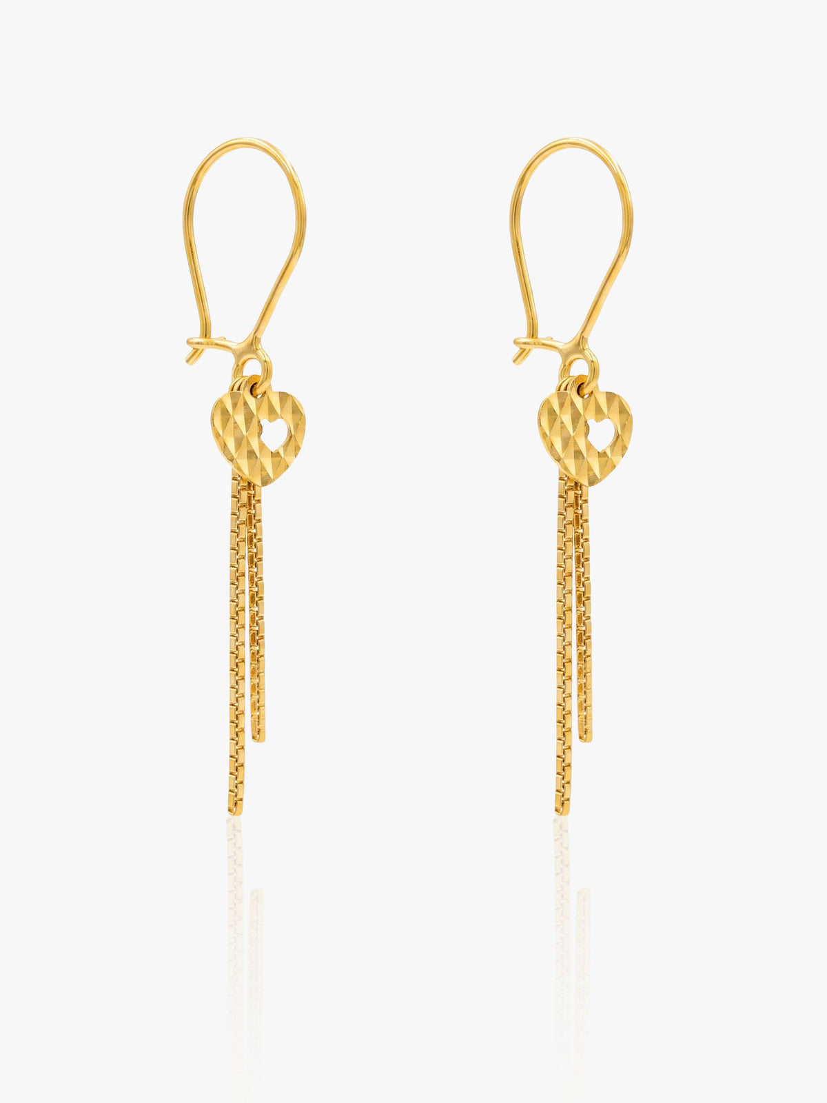 16K Gantung Heart Earring