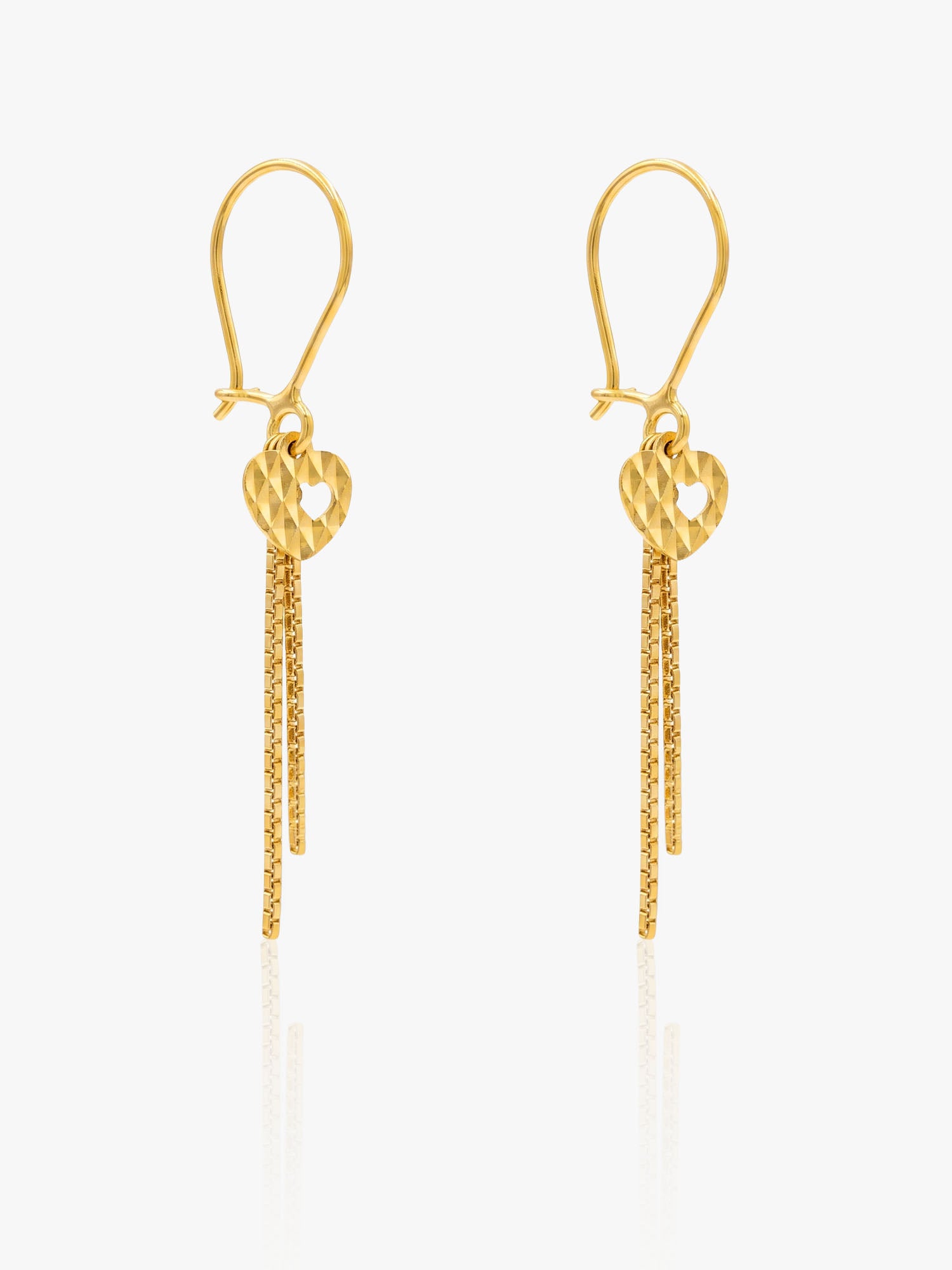 16K Gantung Heart Earring