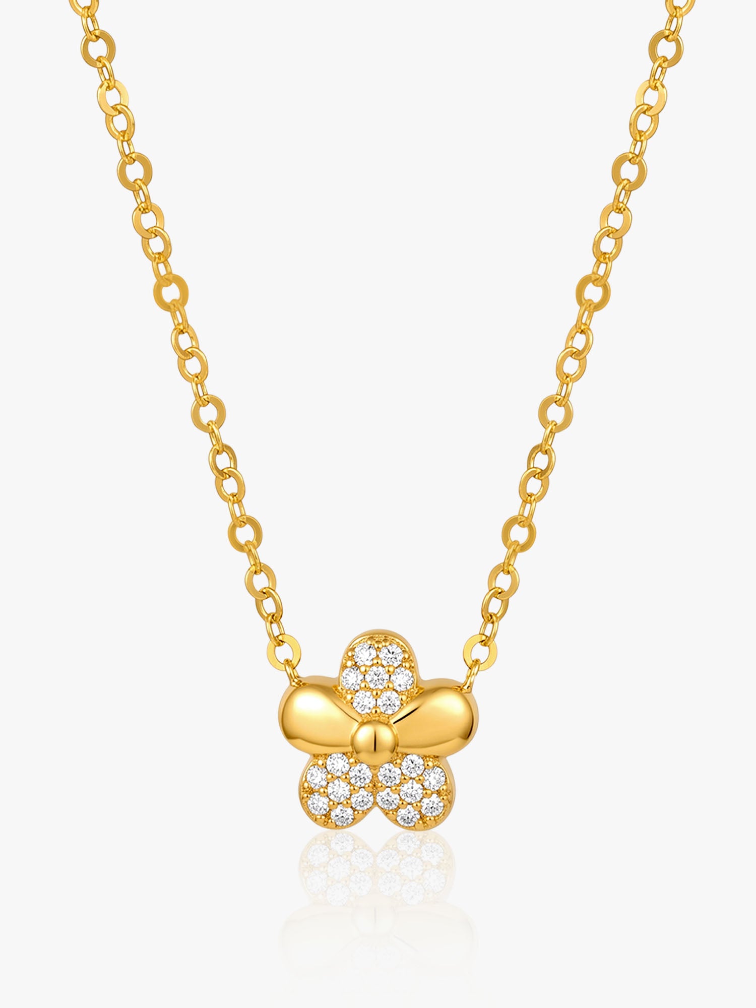 16K Gold CZ Flower 3D