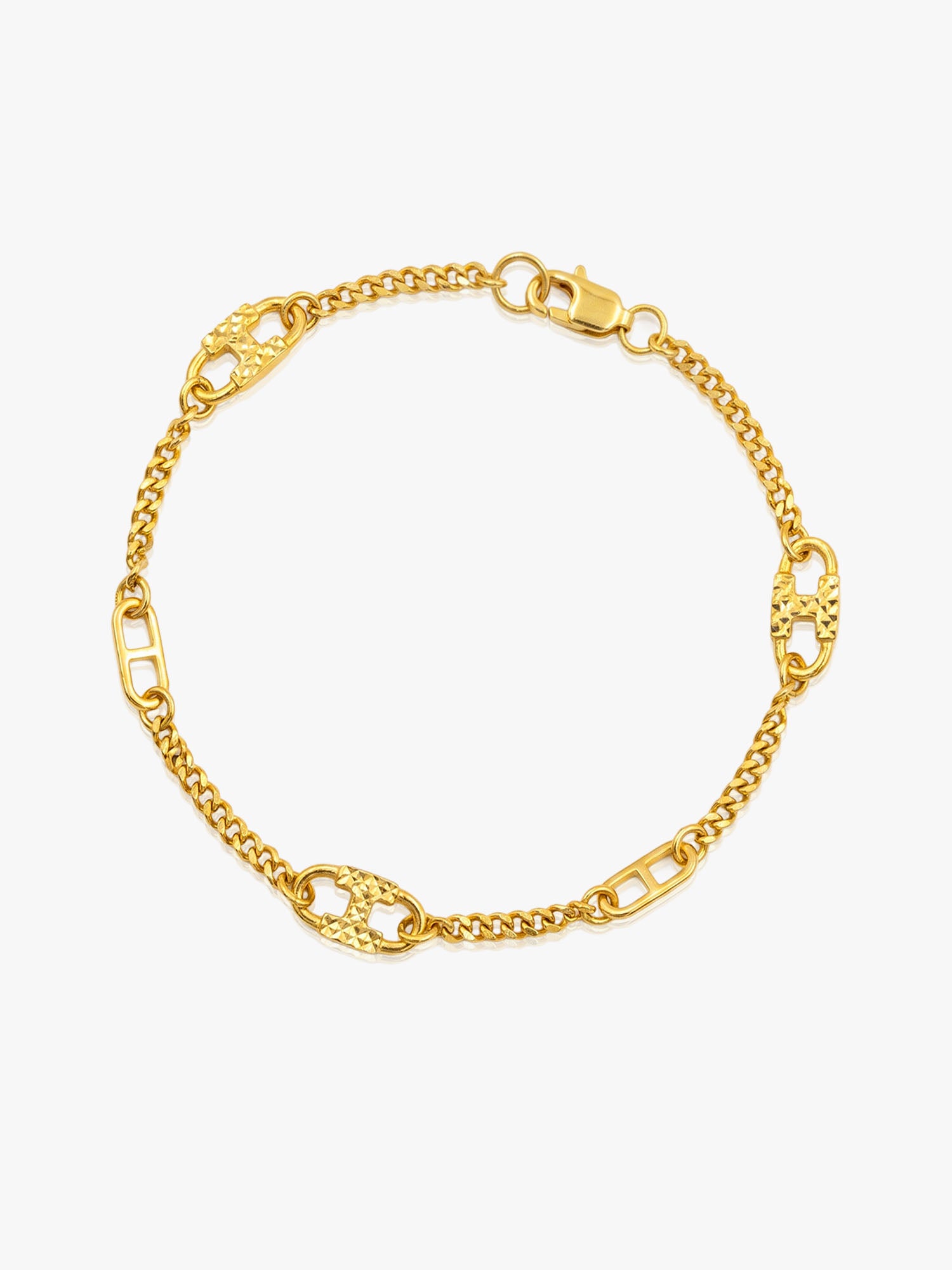 16K Gold H Lock Link Bracelet