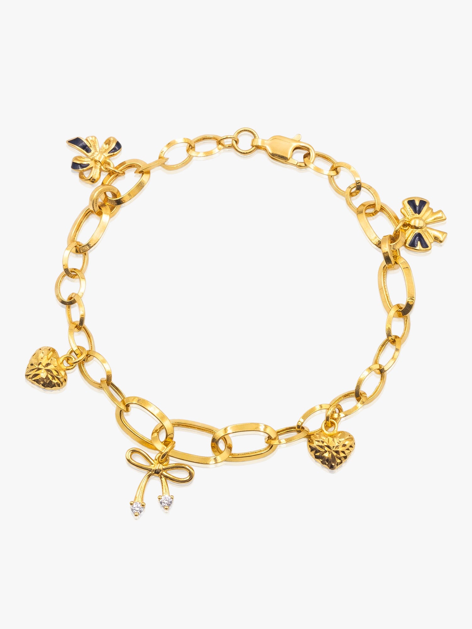 16K Ribbon Love Link Bracelet