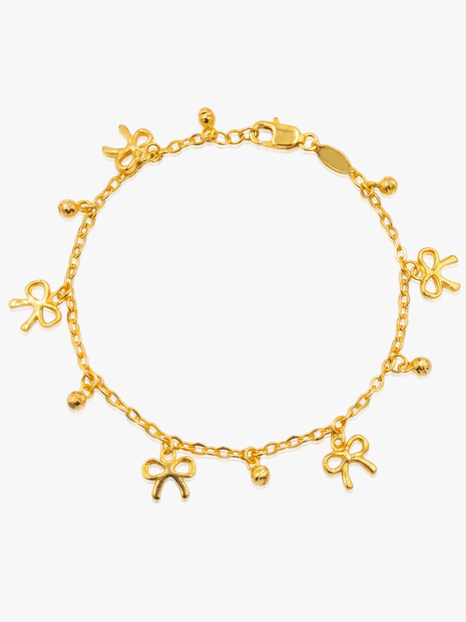 16K Ribbon With Ball Bracelet