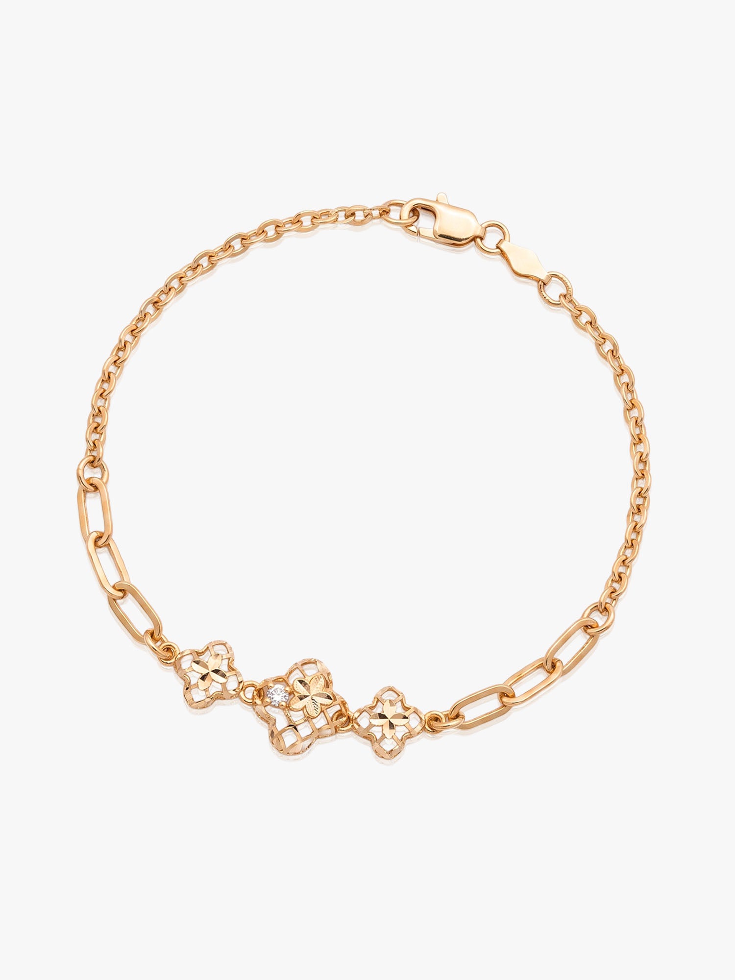 16K Rose Gold 4 Leaf Bracelet