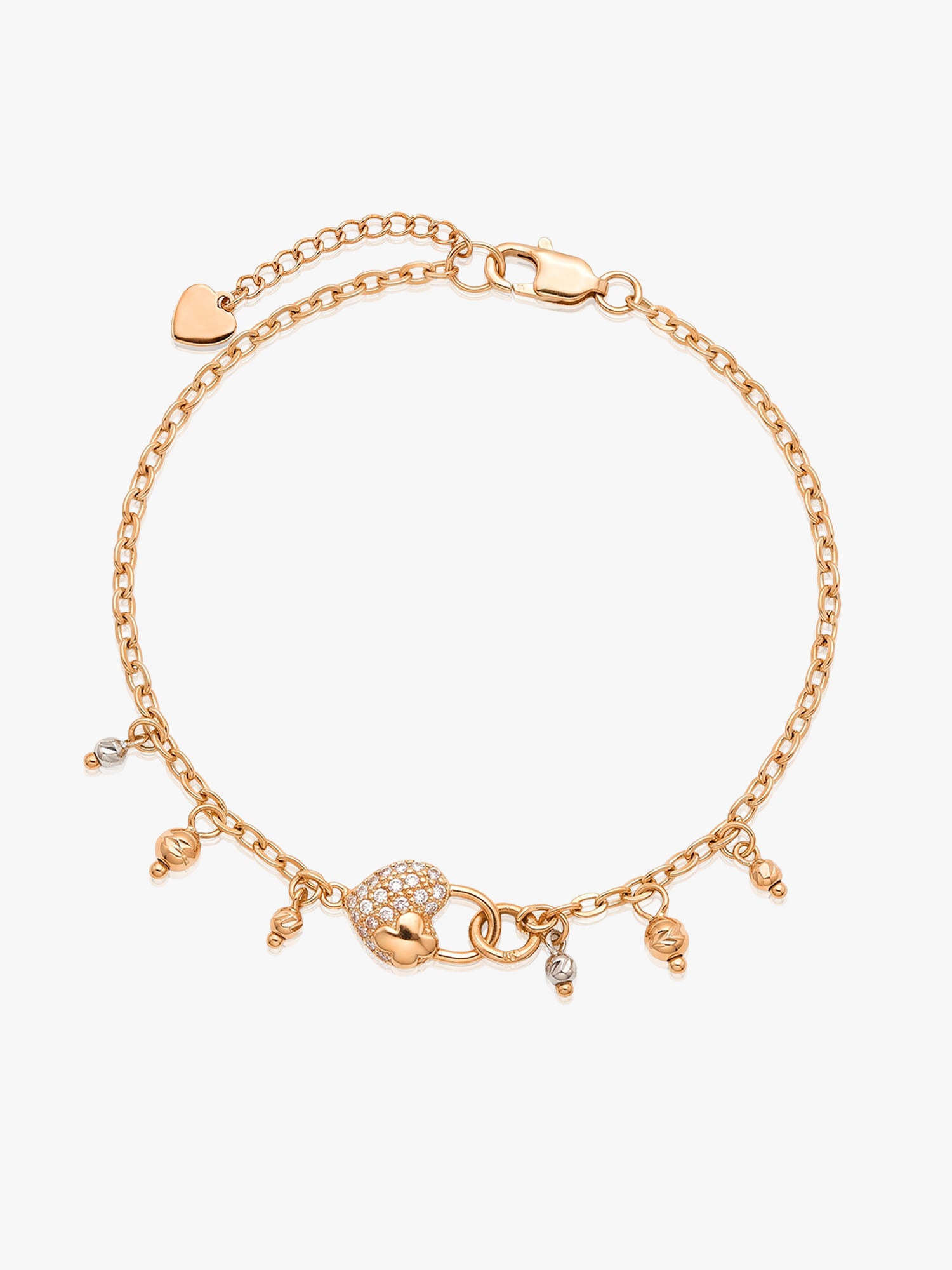 16K Rose Gold Heart Lock