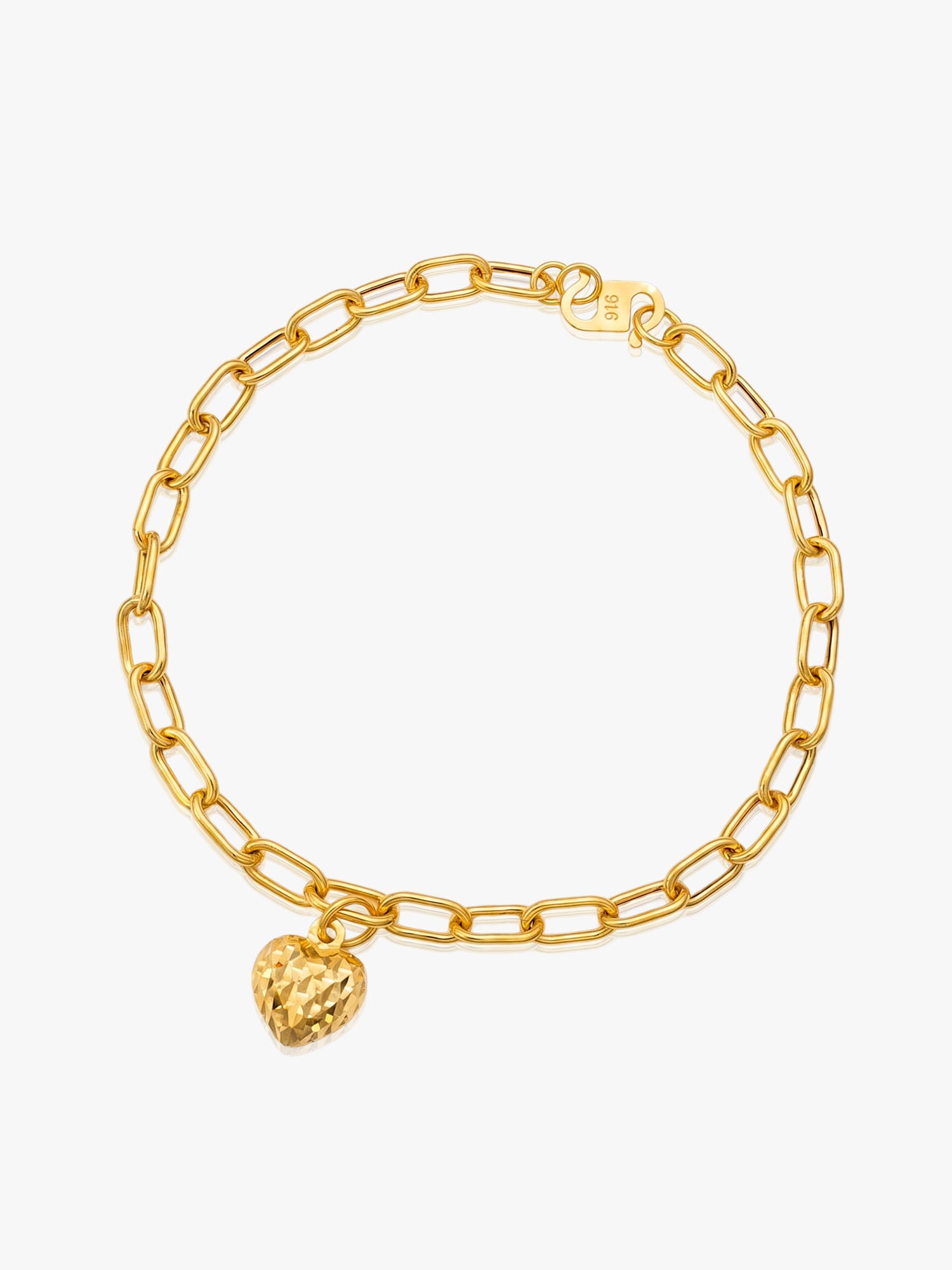916 Bracelet Link Paperclip Heart