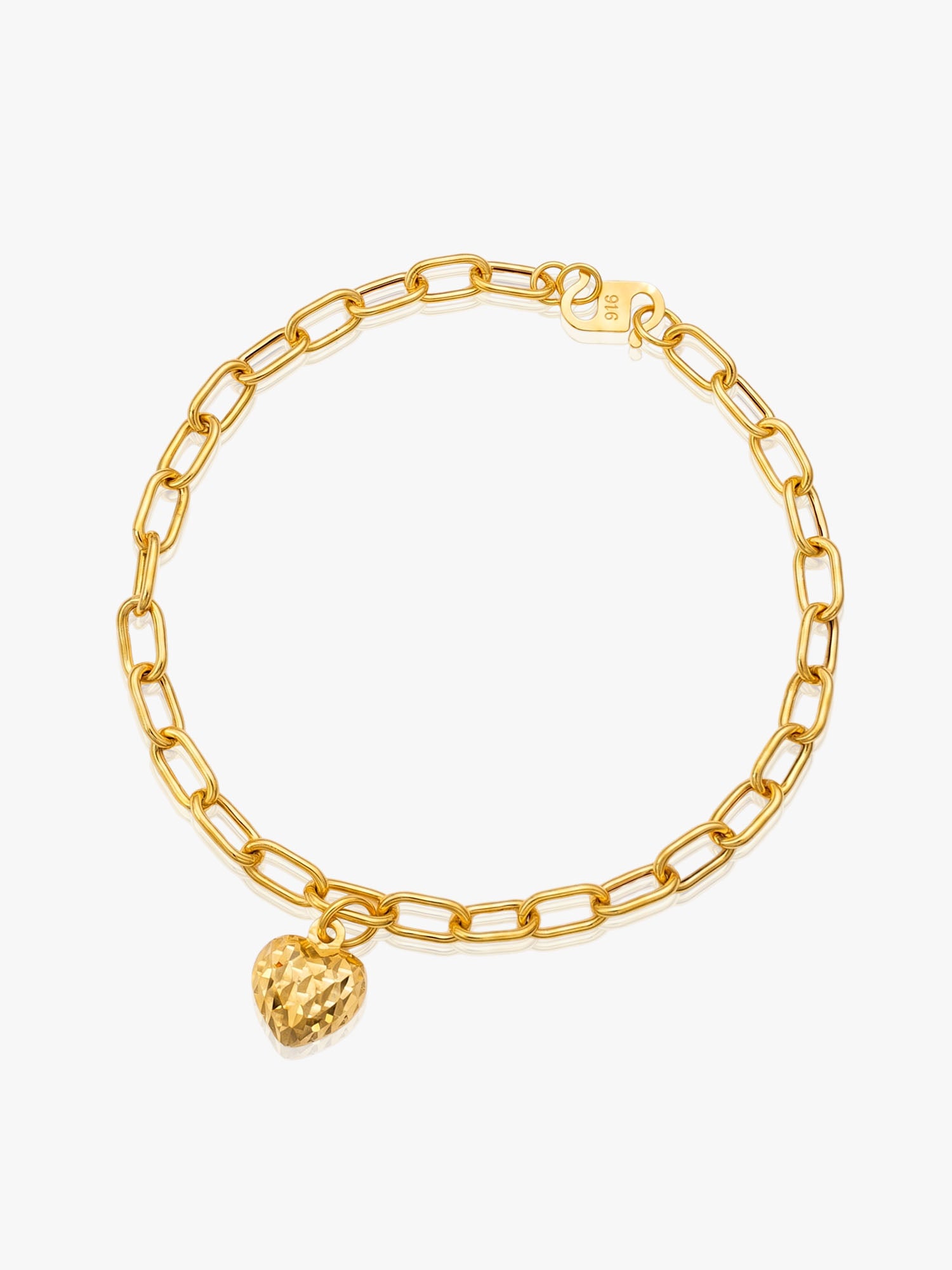 916 Bracelet Link Paperclip Heart