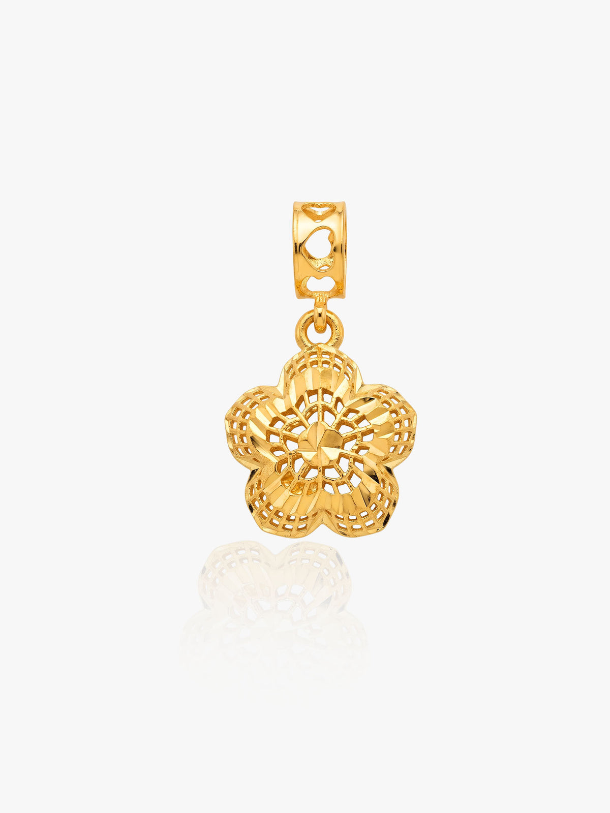 916 Gold 3D Flower Pendant