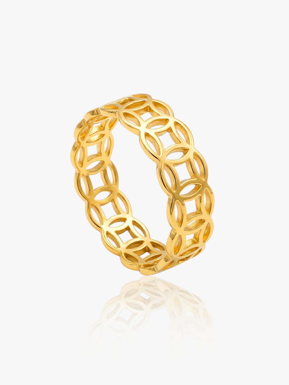 916 Gold Abacus Coin Ring (5mm)