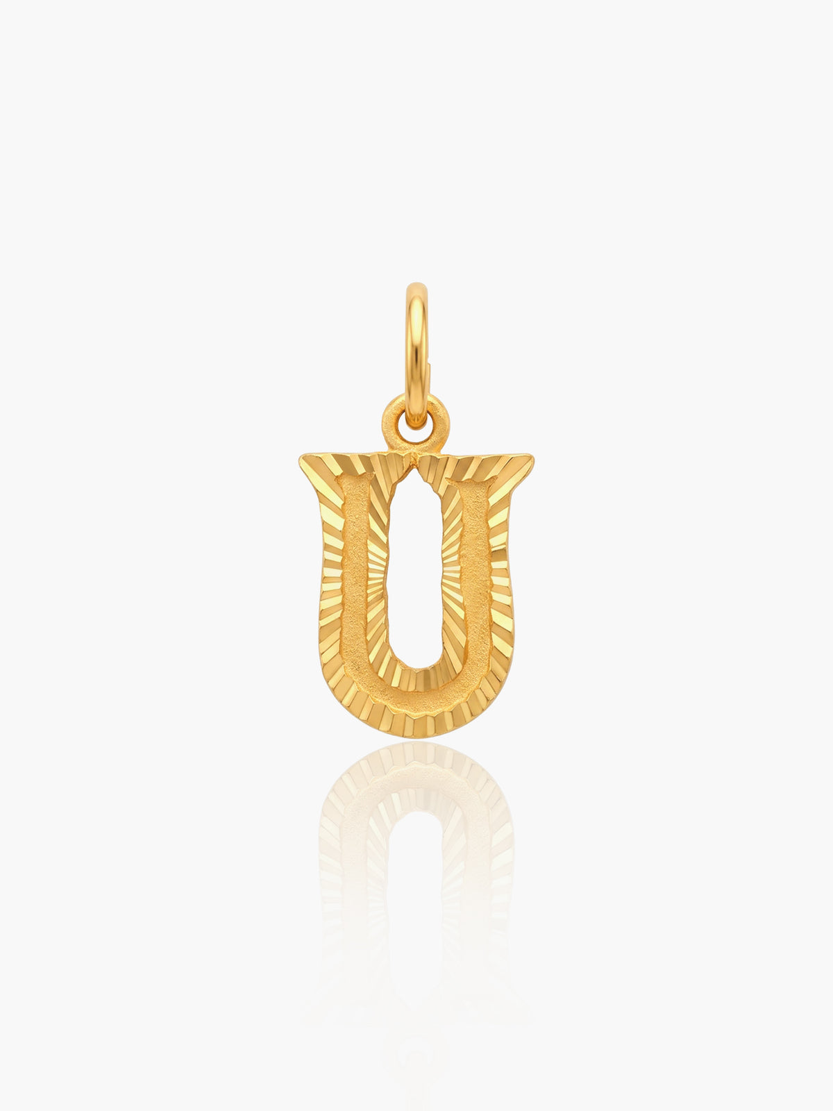 916 Gold Alphabet U Pendant