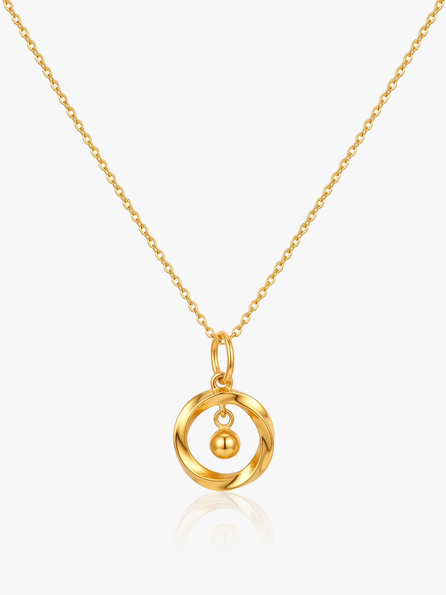 916 Gold Ball in Circle Chain Set