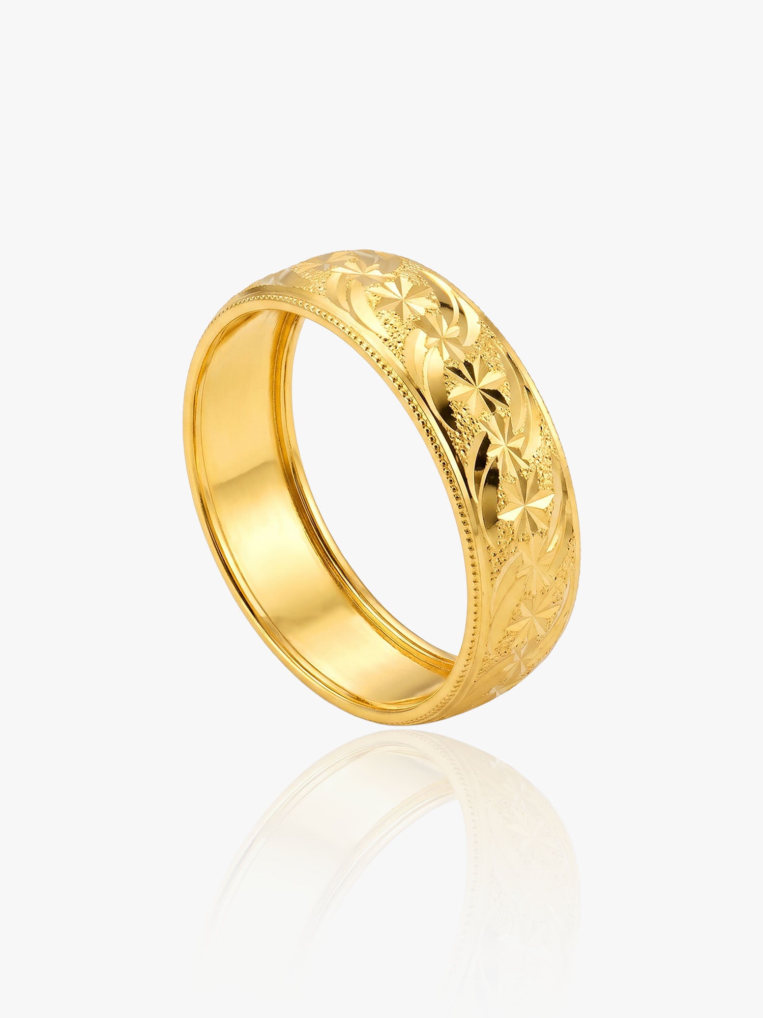 916 Gold Batik 17 Ring