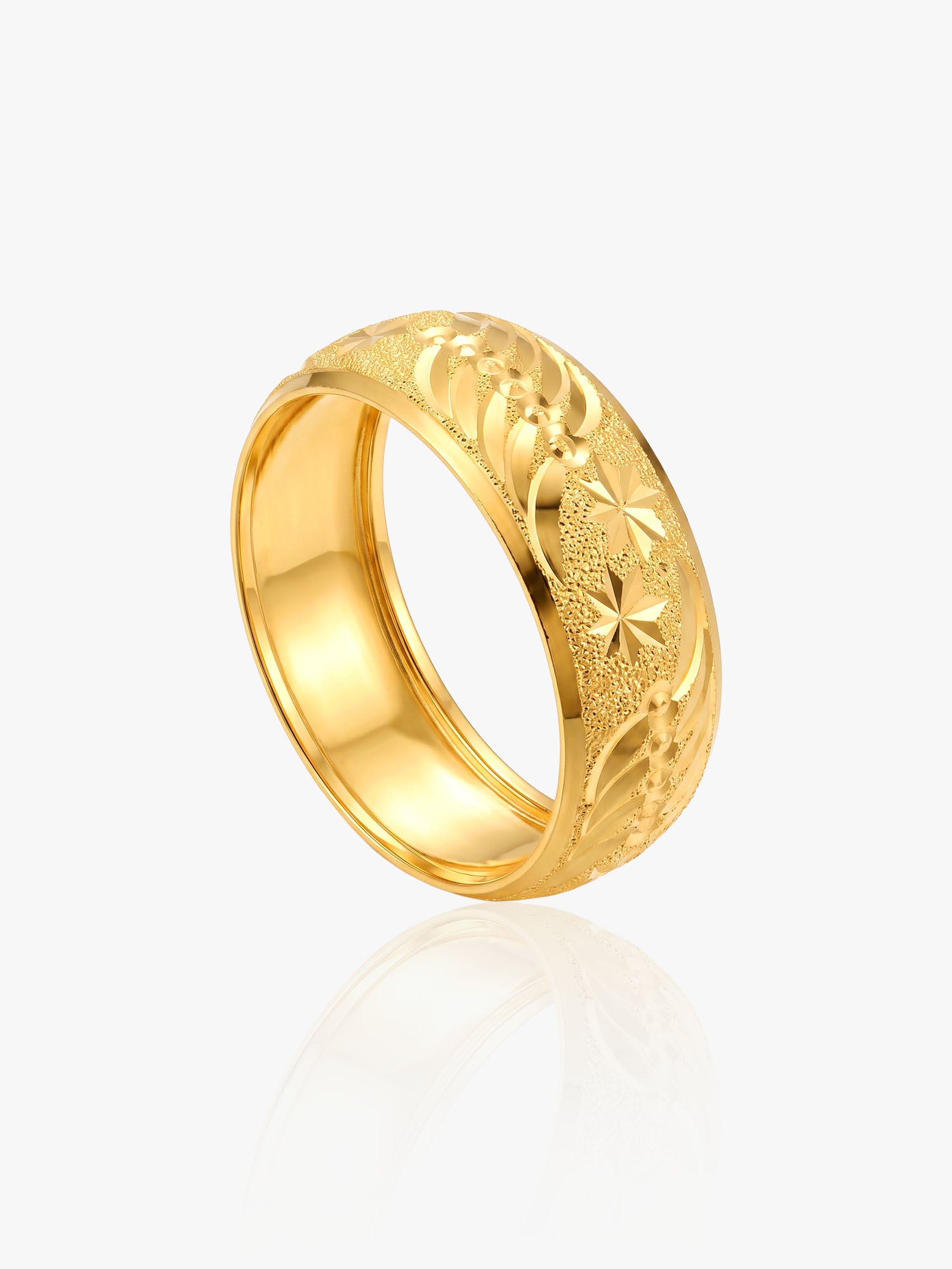 916 Gold Batik 17 Ring