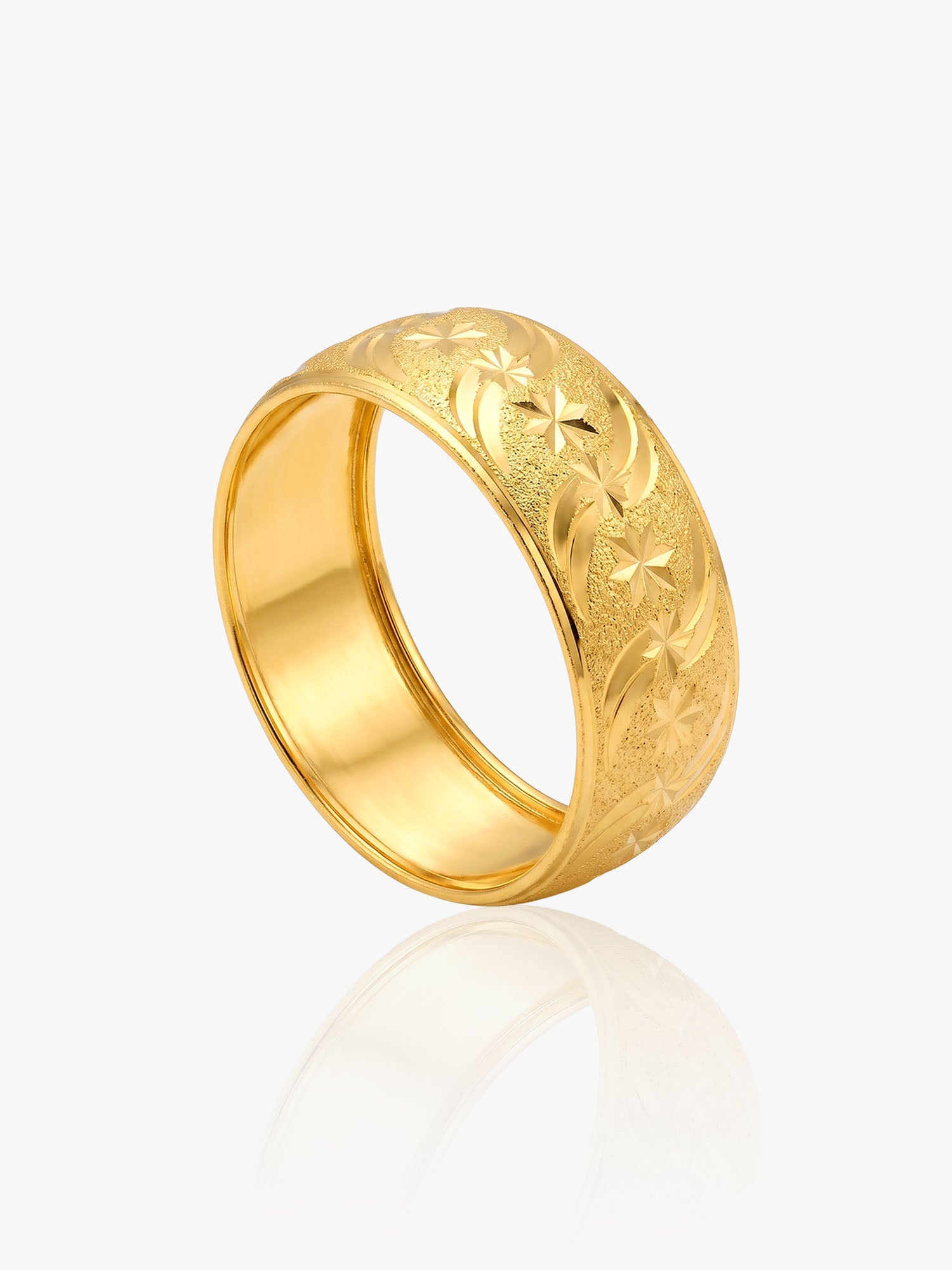 916 Gold Batik 20 Star Ring