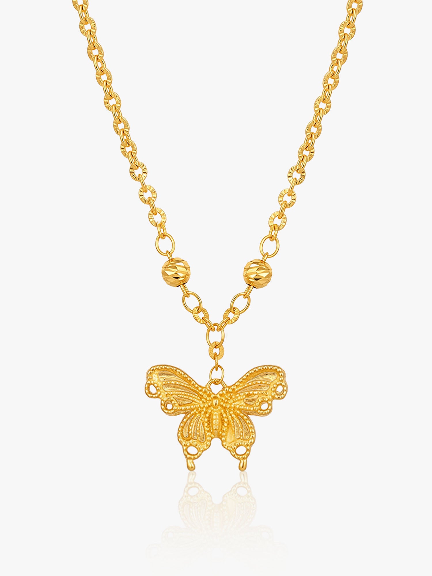 916 Gold Butterfly With Two Ball Chain Set.