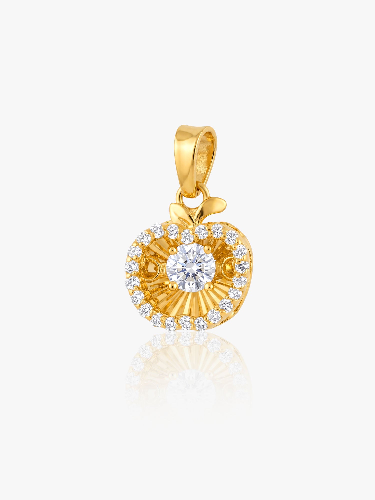 916 Gold CZ Apple Pendant