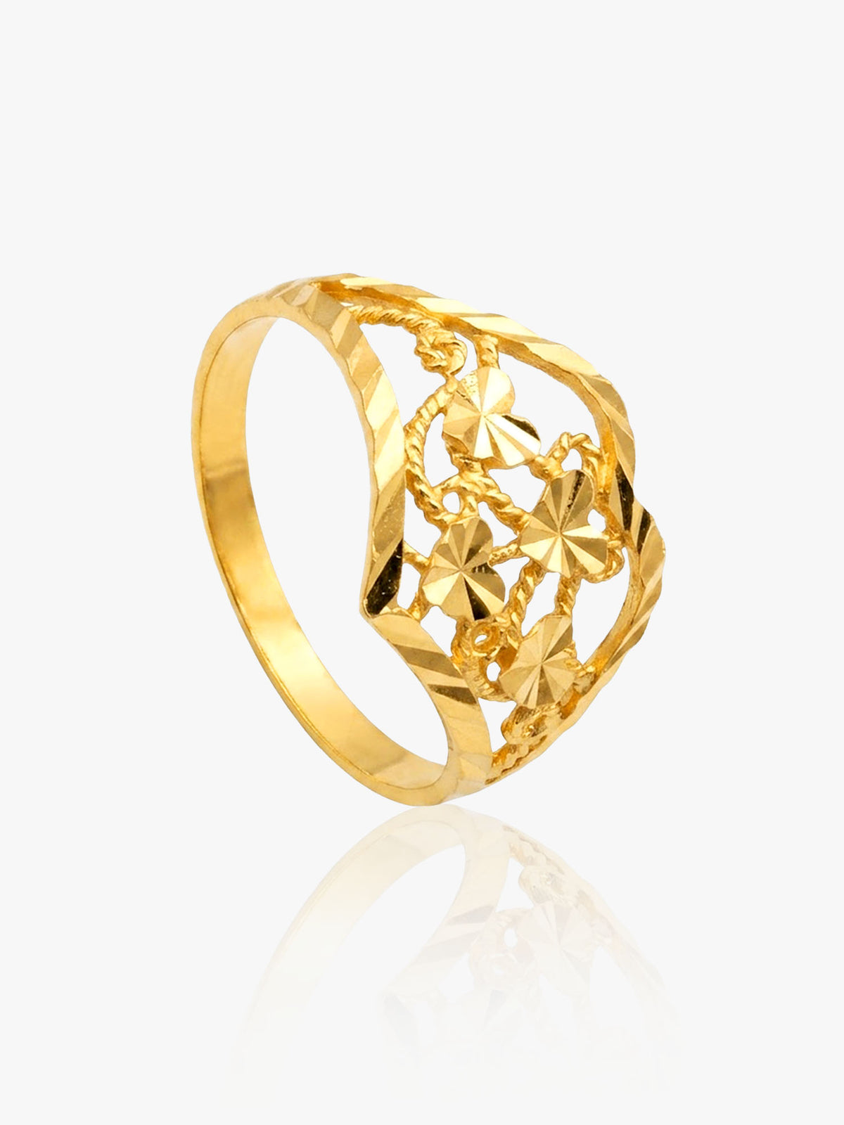 916 Gold Casting 4 Heart Ring