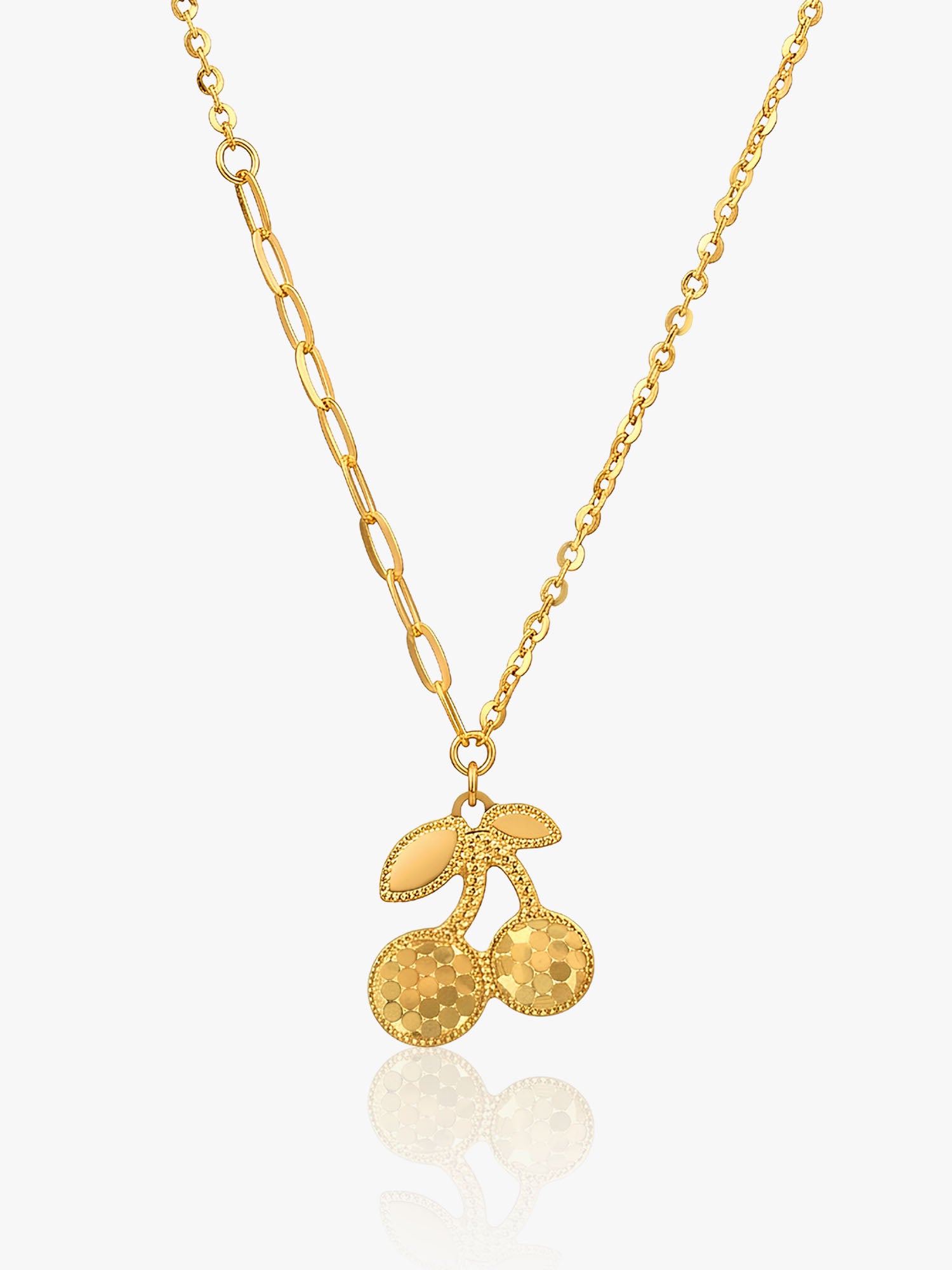 916 Gold Cherry Link Chain Set