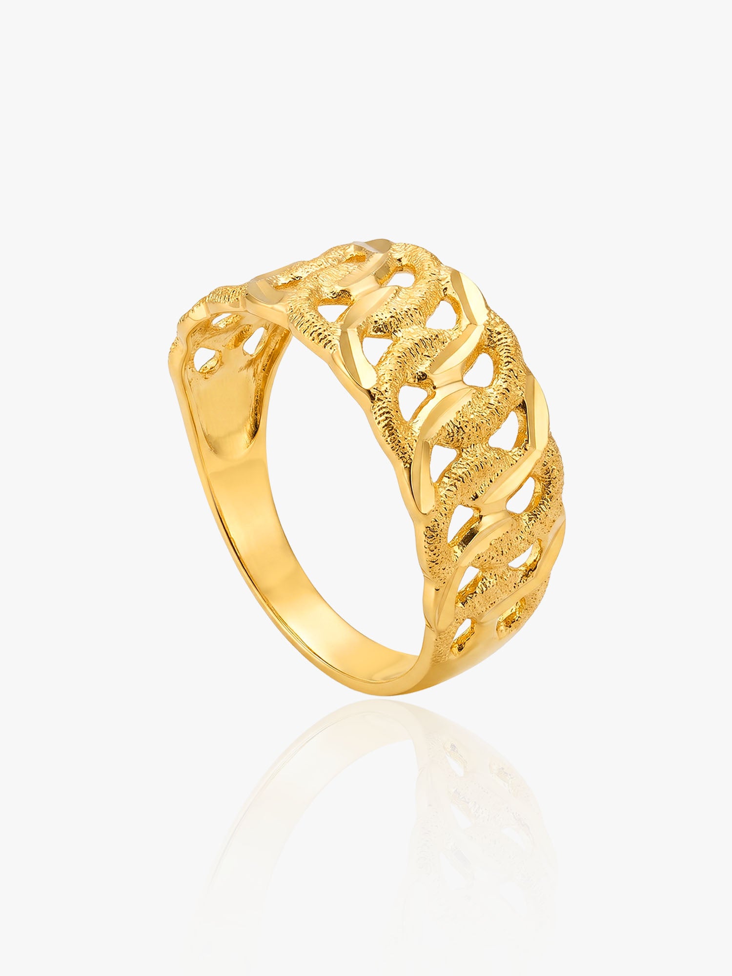 916 Gold Classic Weave Ring