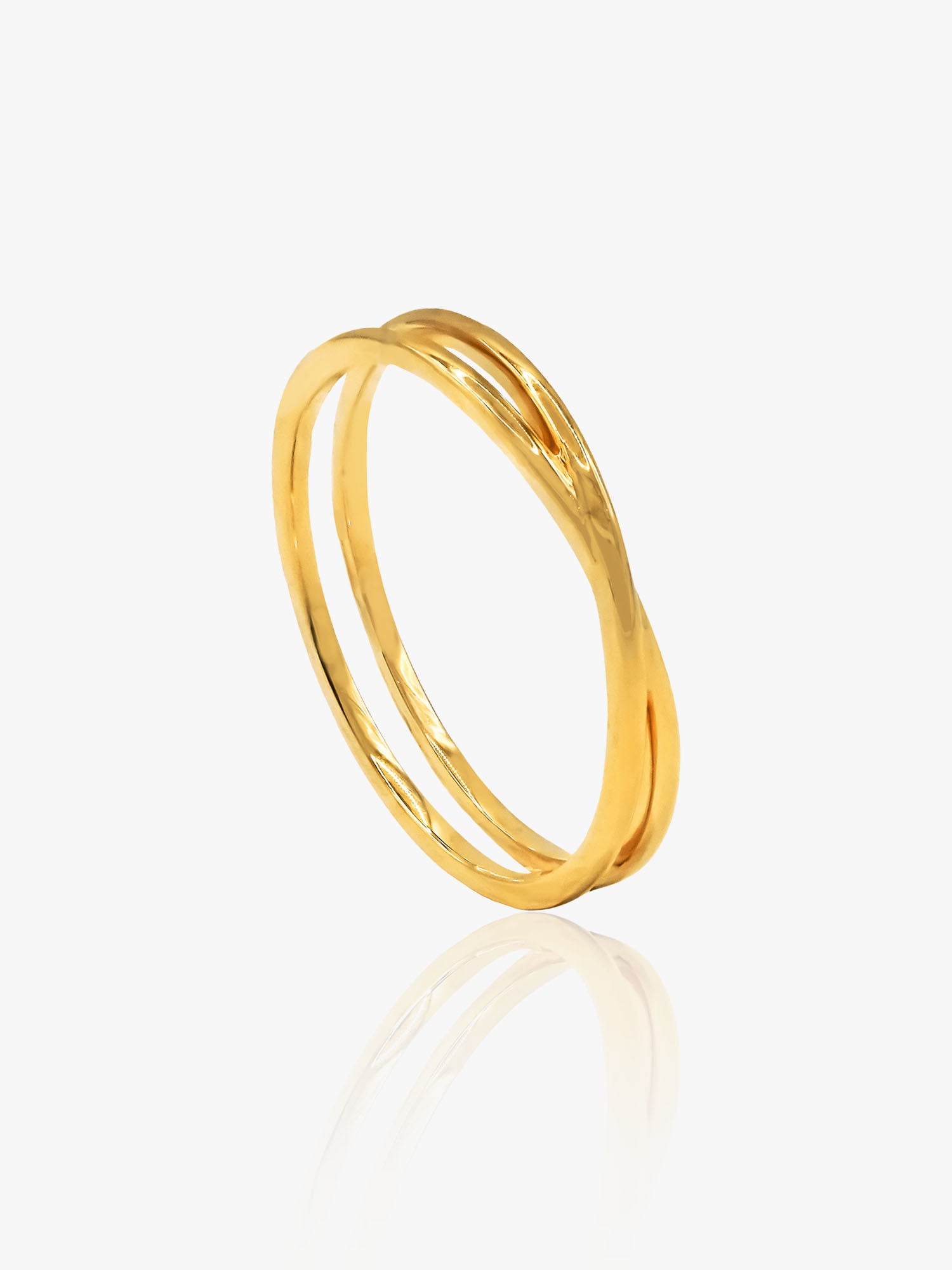 916 Gold Criss-Cross Ring