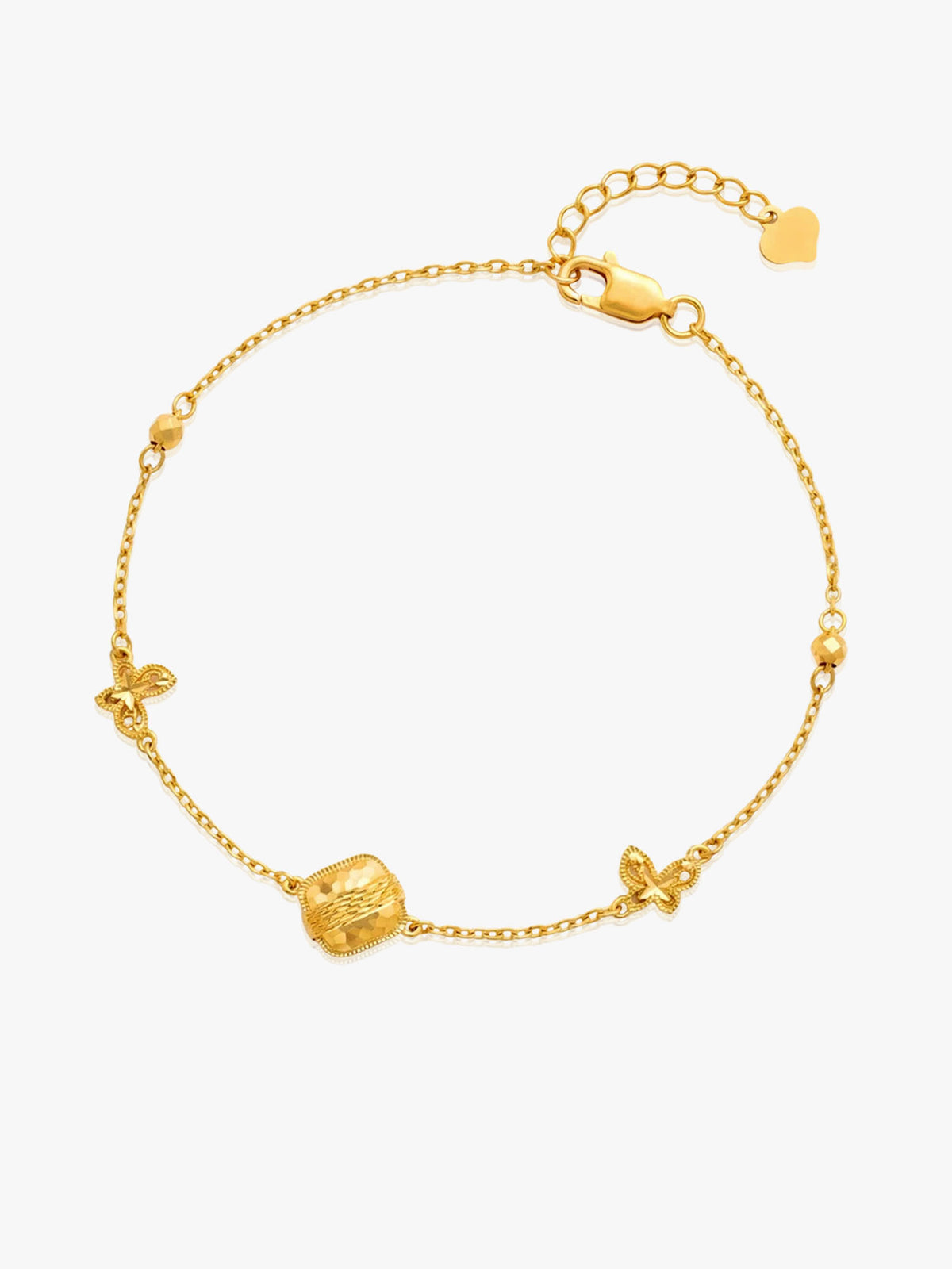 916 Gold Cube Butterfly Bracelet