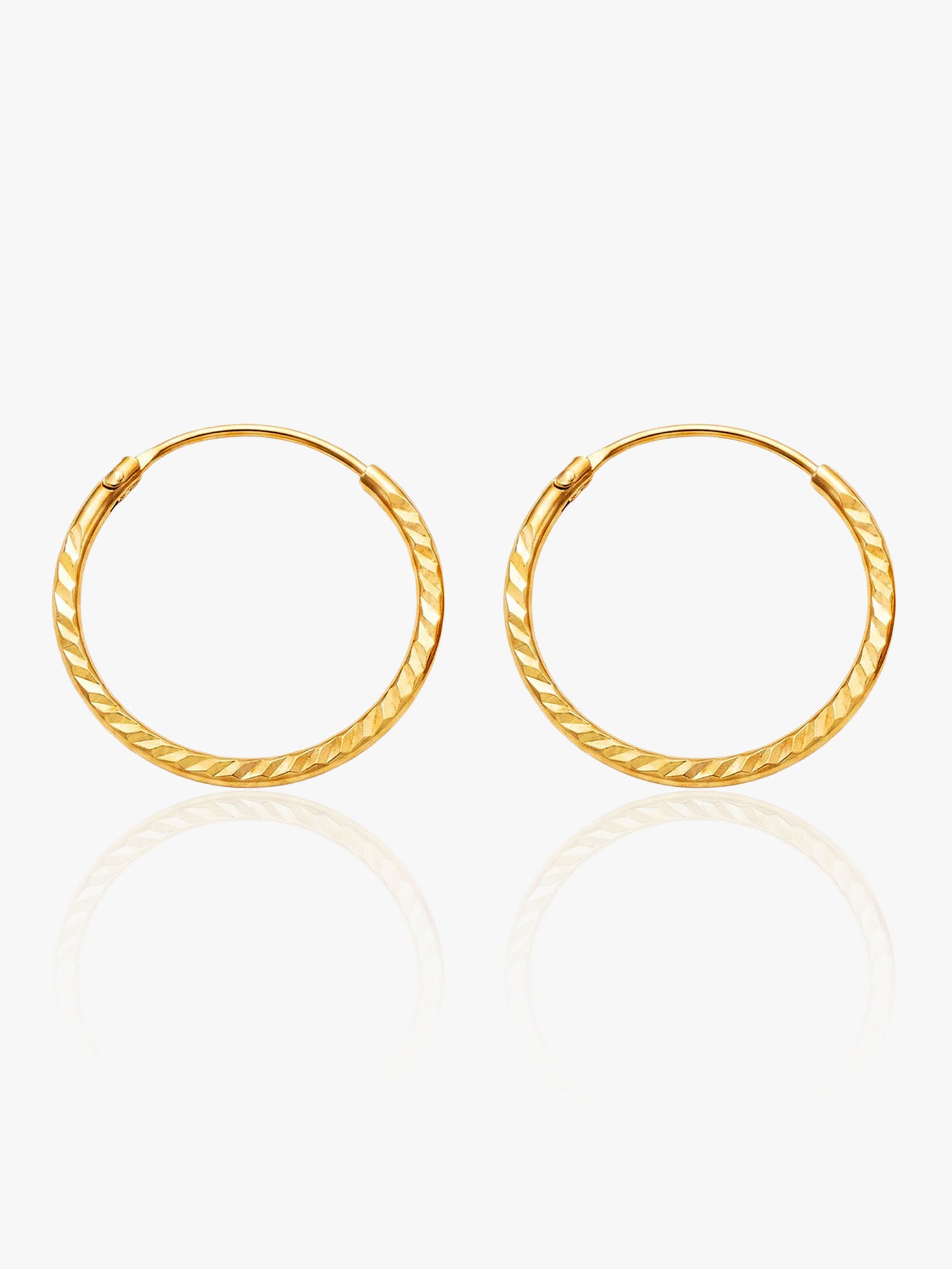 916 Gold Cut Hoop Earring