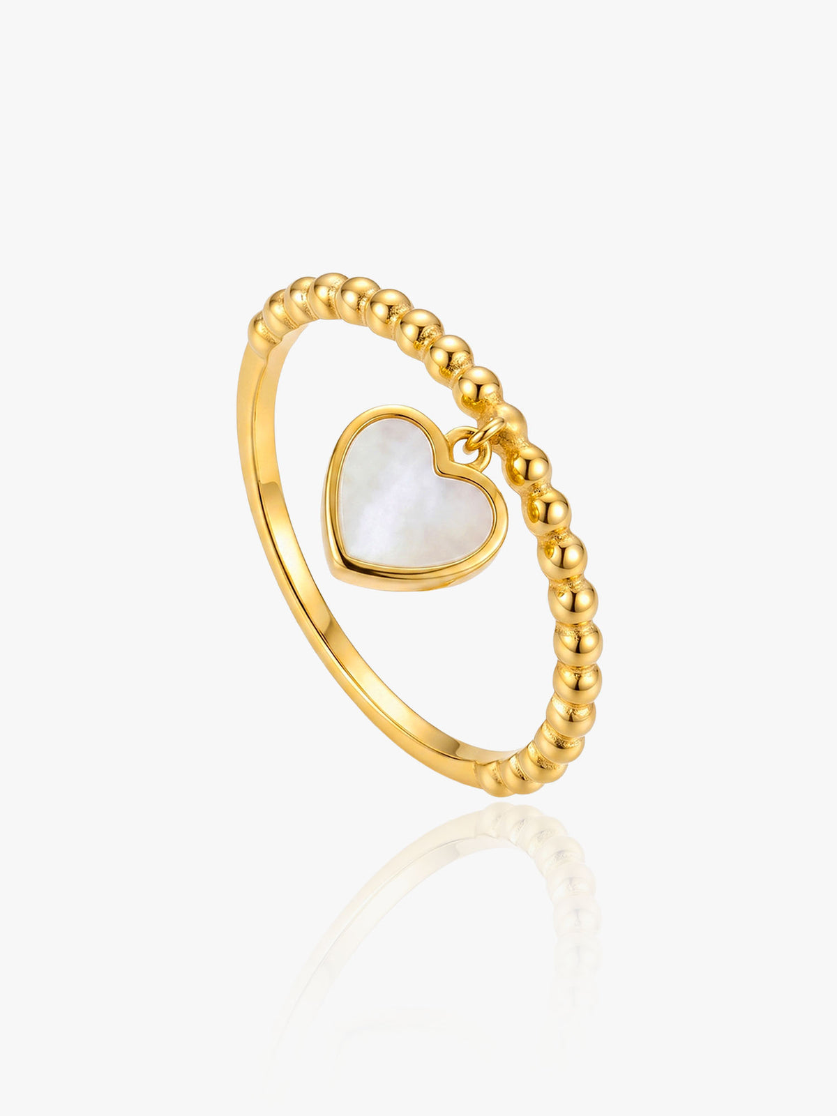 916 Gold Dangling Heart Ring