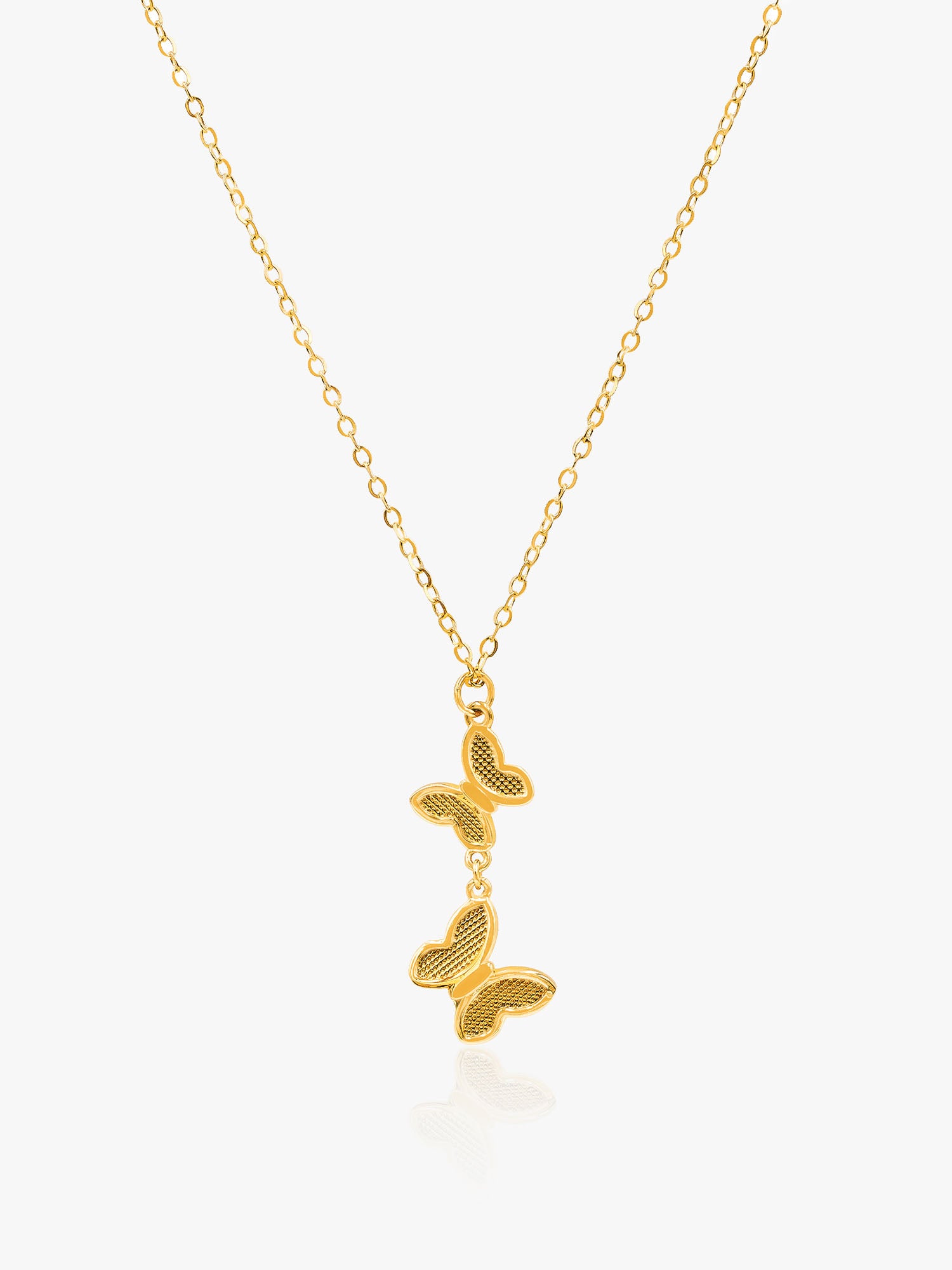 916 Gold Double Butterfly Chain