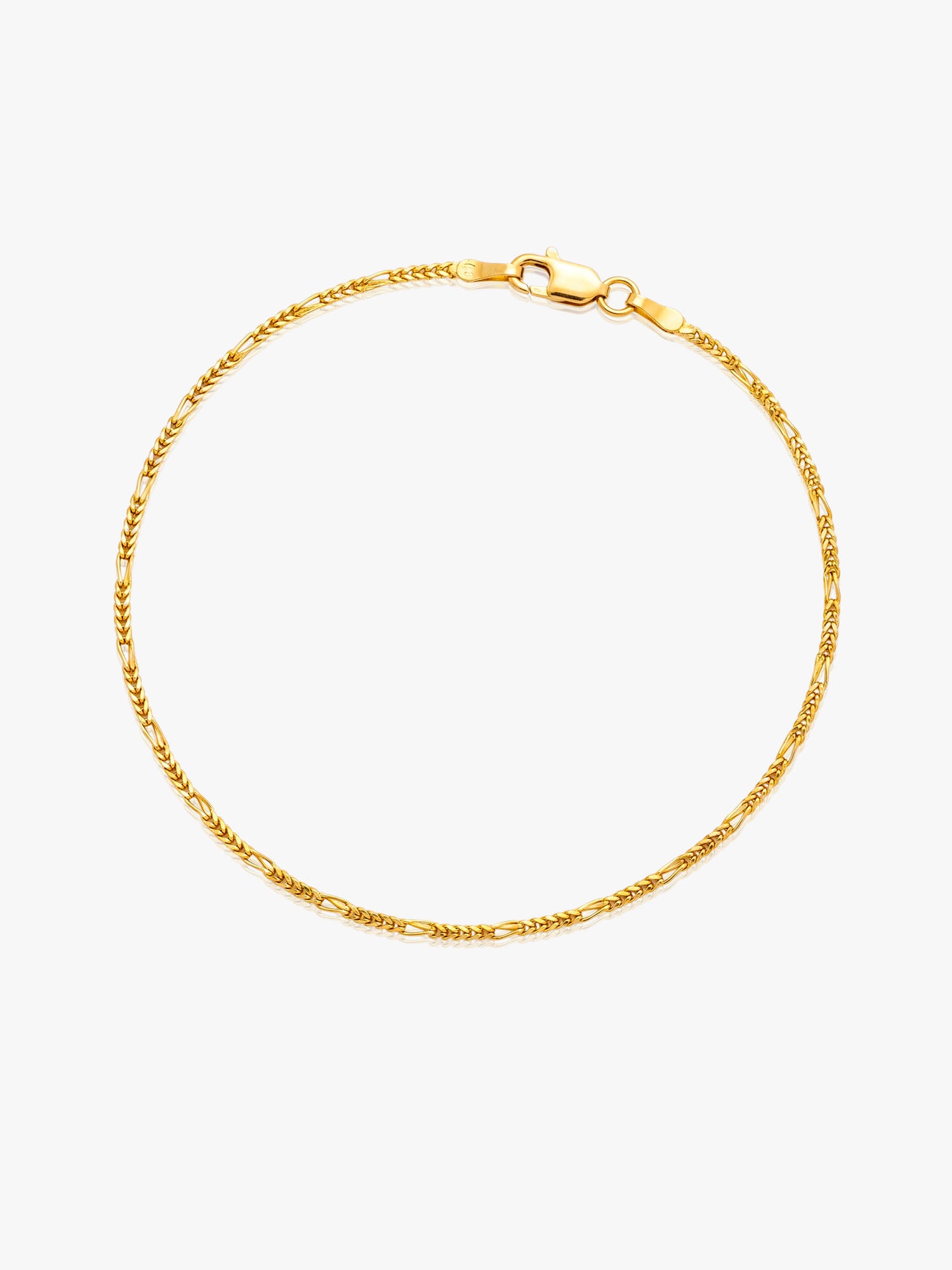 916 Gold Figaro Box Bracelet