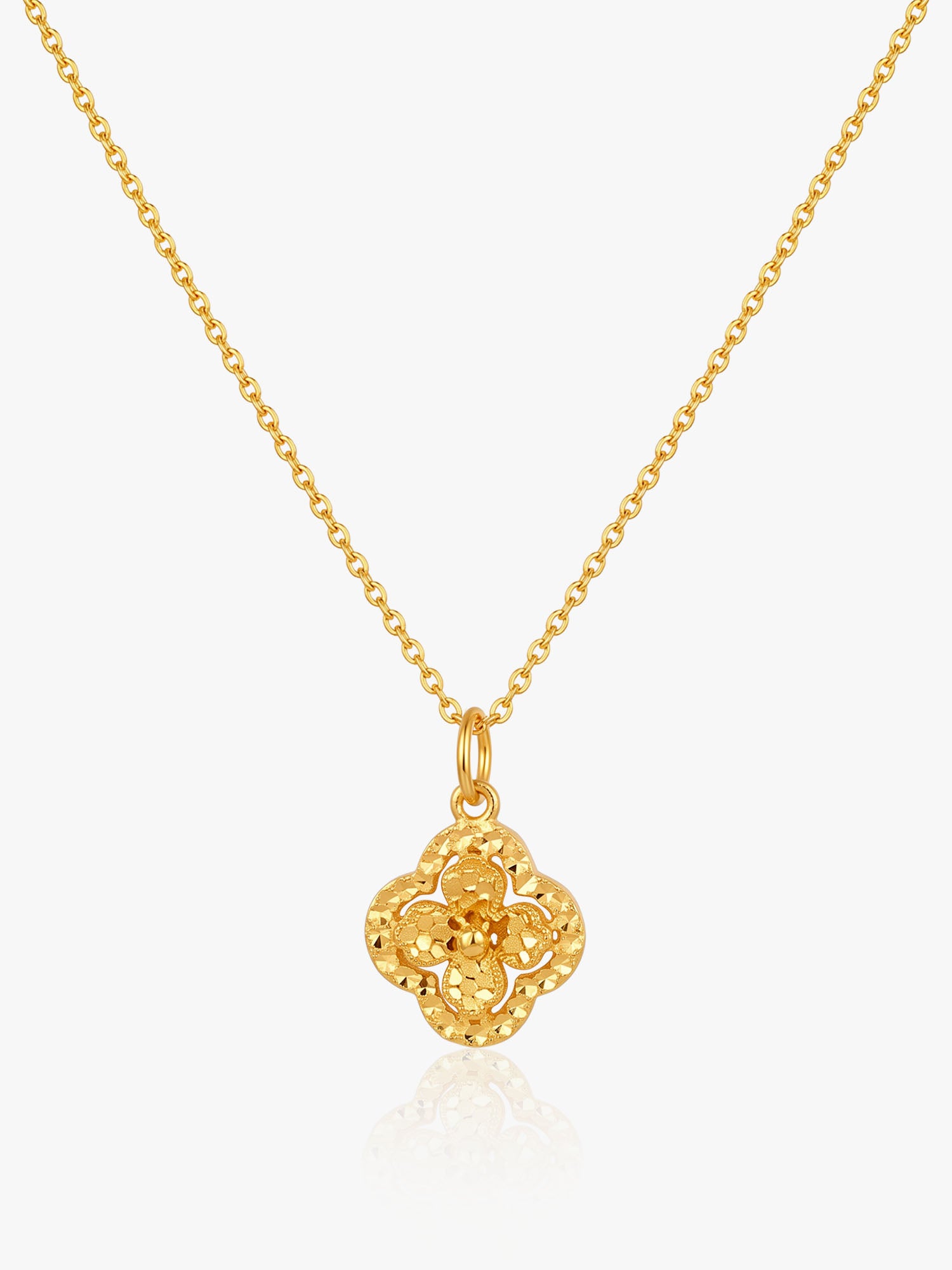 916 Gold Flower Bloom Chain Set