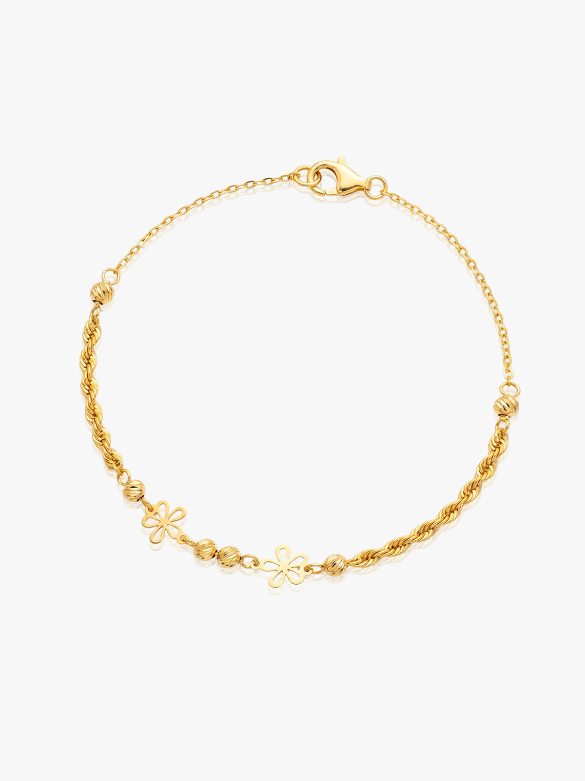 916 Gold Flower with Ball Bracelet