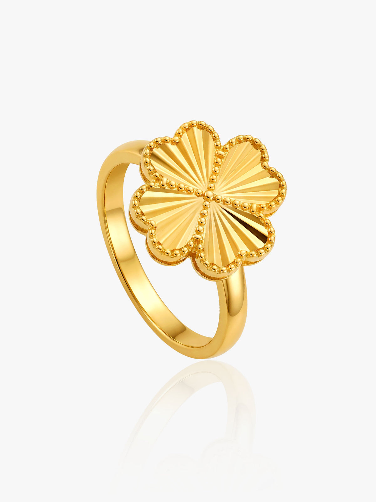 916 Gold Four Bloom Ring