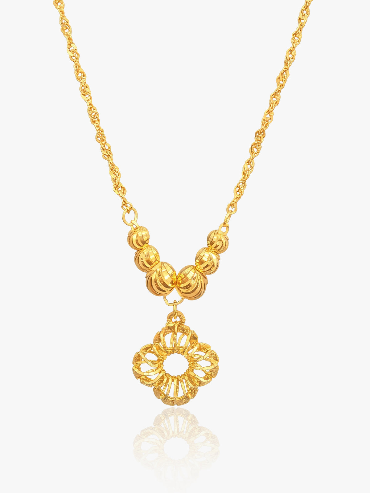916 Gold Four Leaf Link Ball Chain