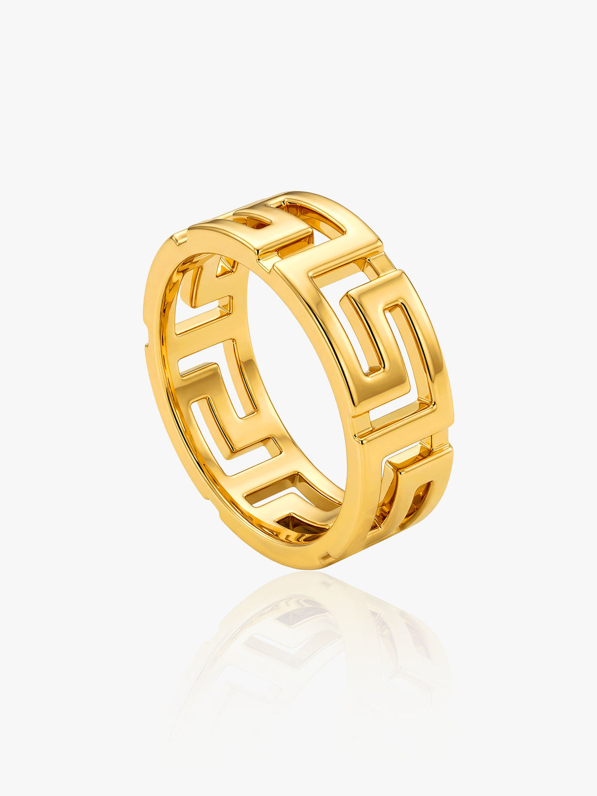 916 Gold Greek Key Ring