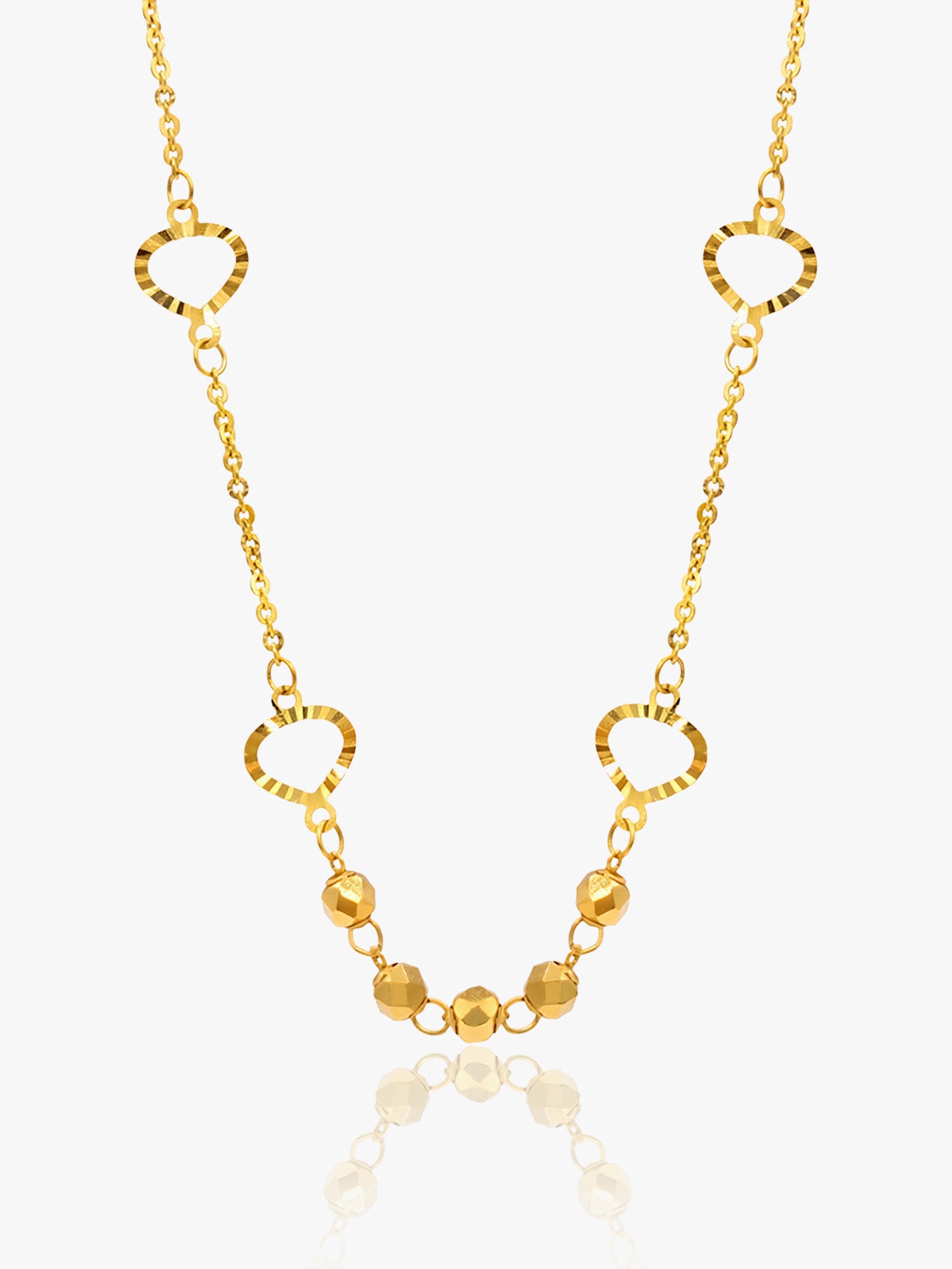 916 Gold Hearts Beaded Chain