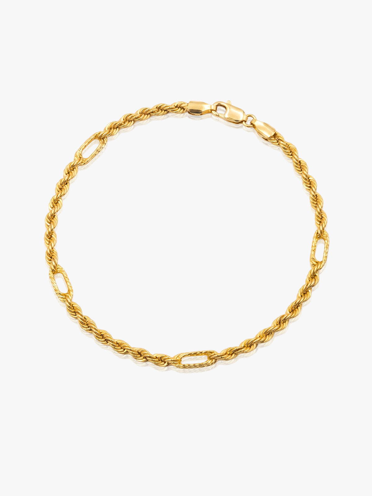 916 Gold Hollow Rope Clips Bracelet