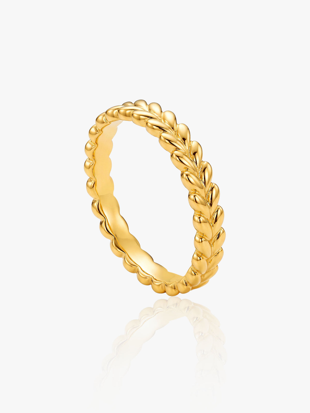 916 Gold Laurel Left Ring