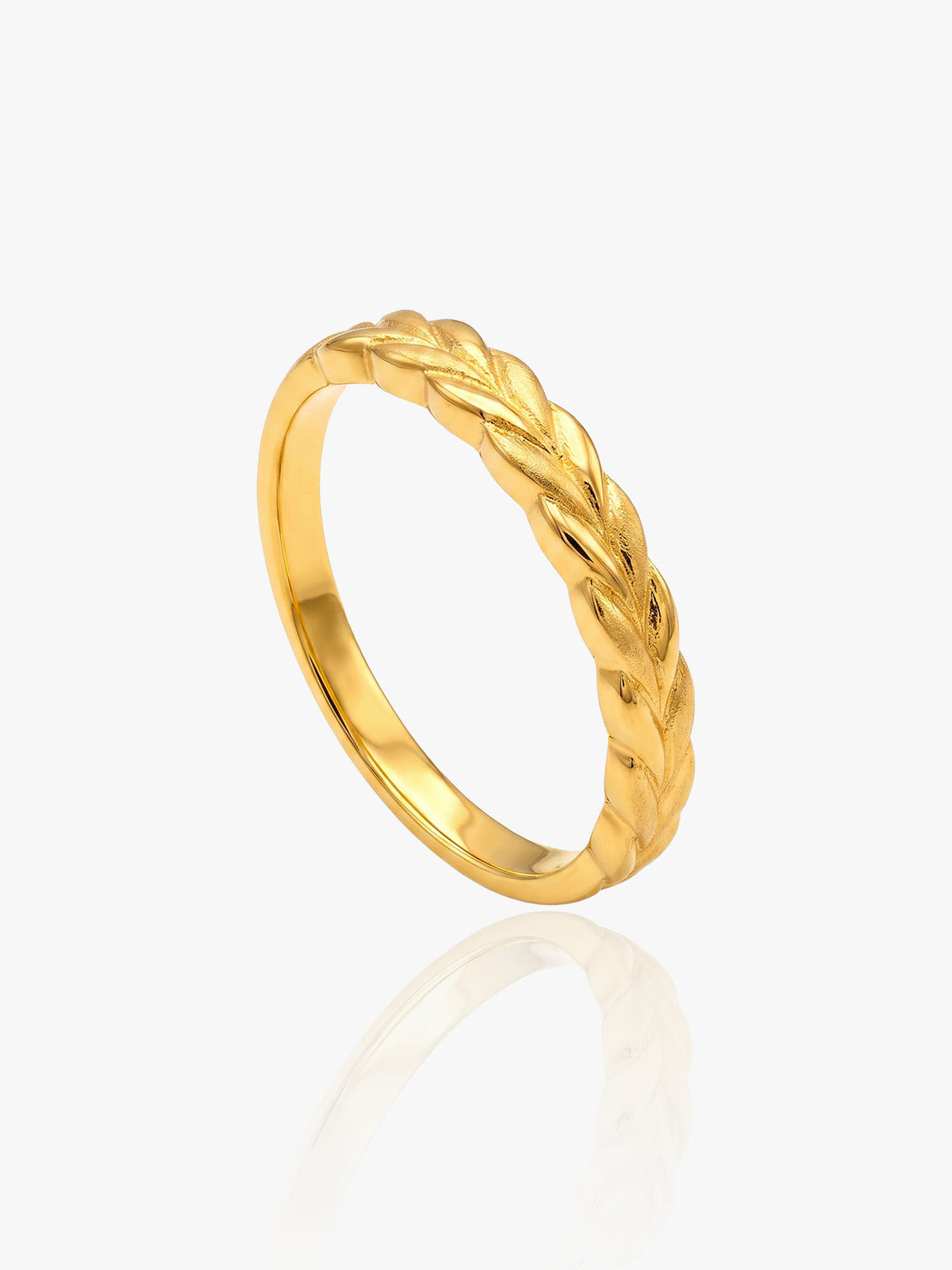 916 Gold Leaf Band Ring