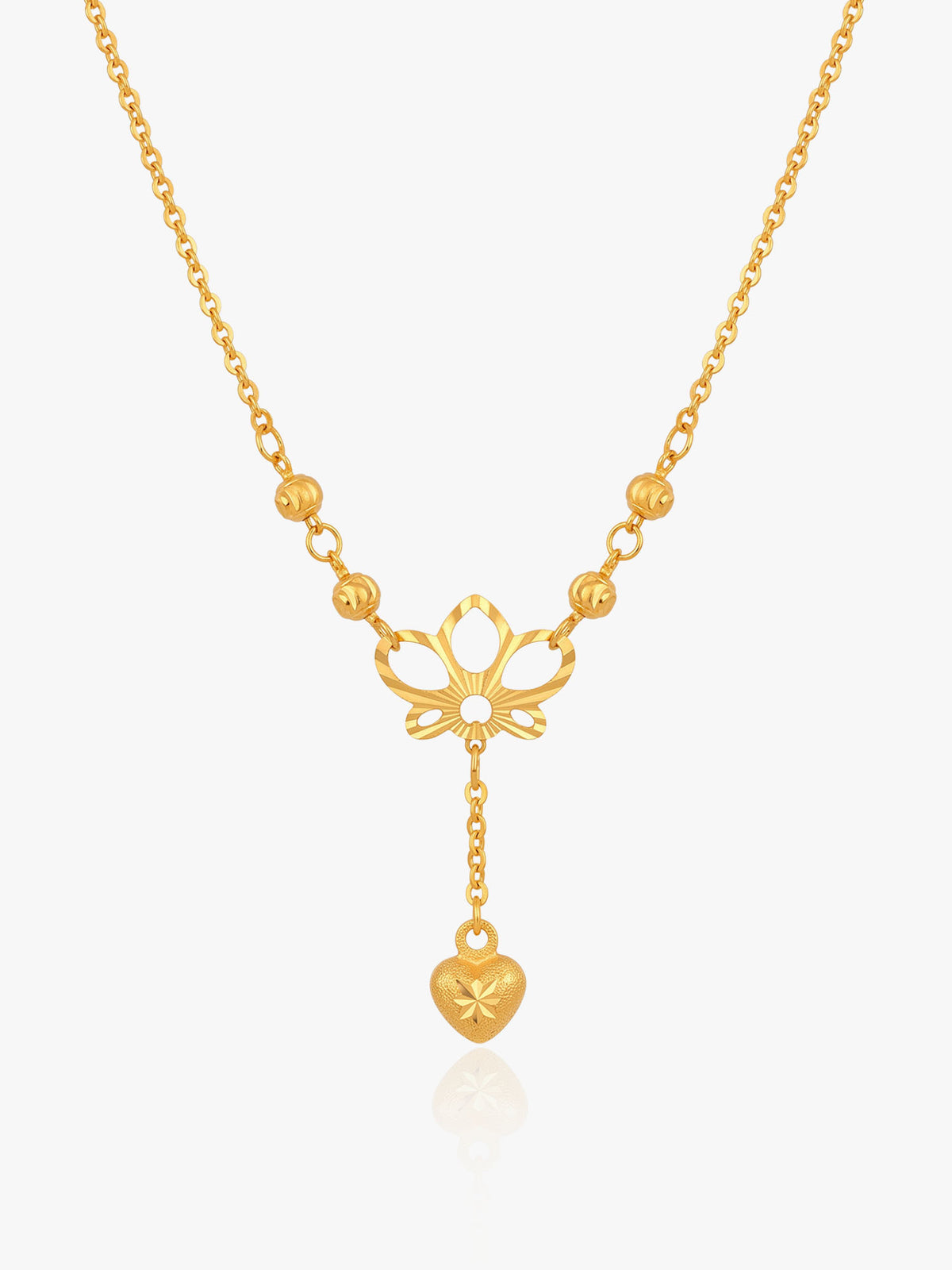916 Gold Lotus With Love Chain