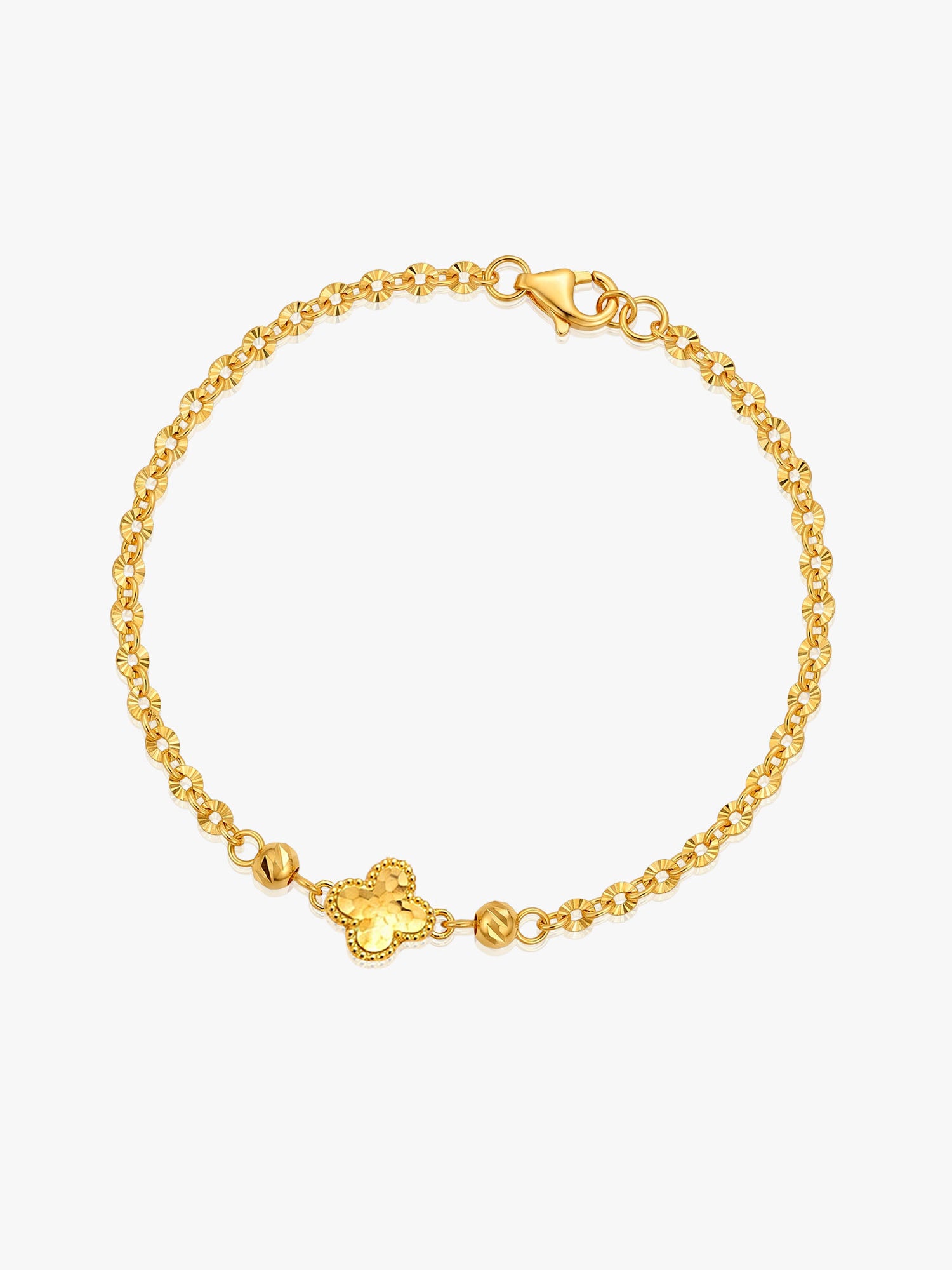 916 Gold Mini Flower Charm Bracelet