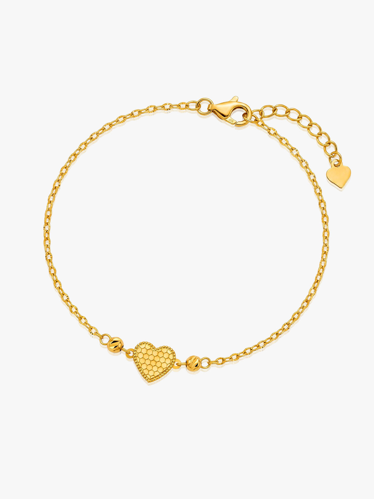 916 Gold Mini Heart Charm Bracelet