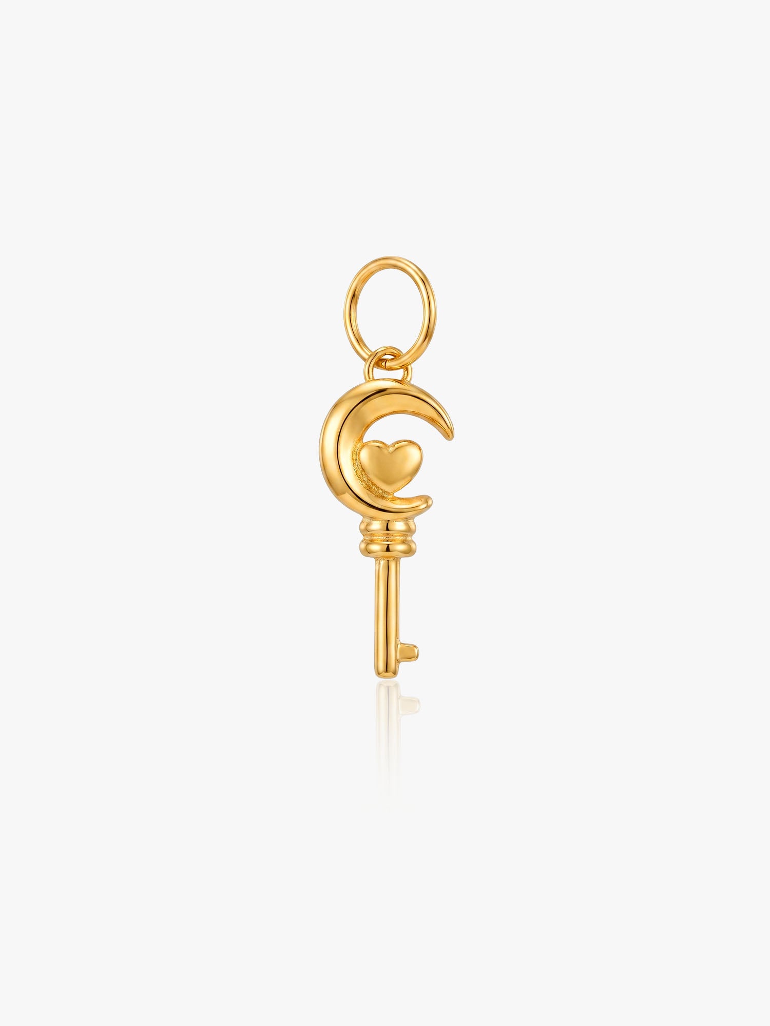 916 Gold Moon Key Pendant