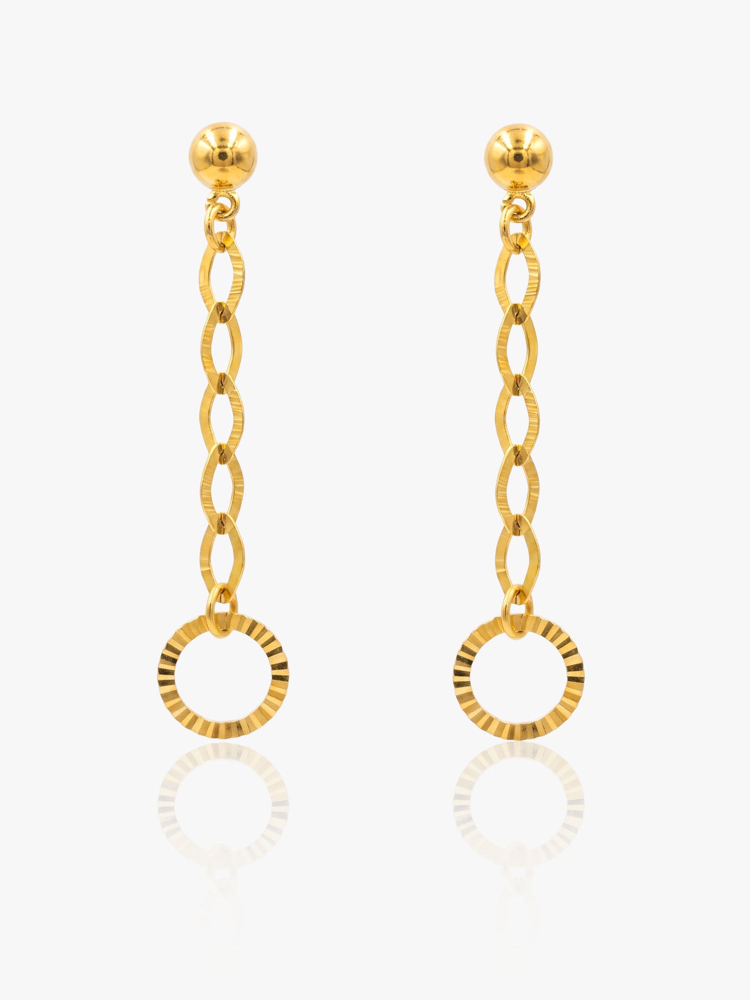 916 Gold Orbital Dangling Earring