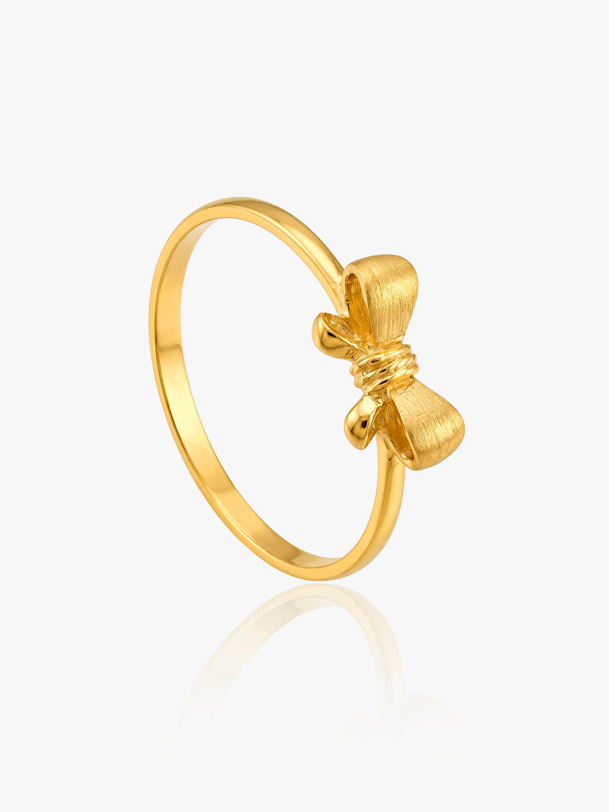 916 Gold Ribbon Bow Ring