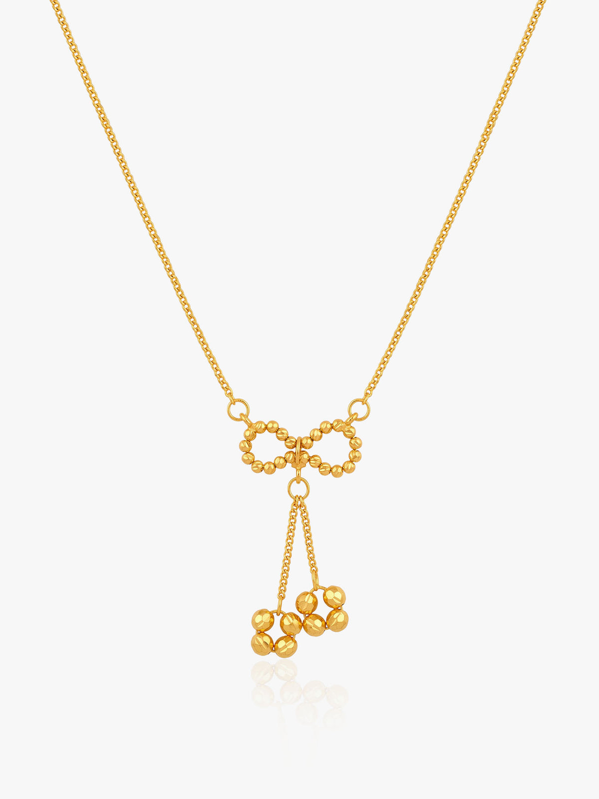 916 Gold Ribbon Dangling Ball Chain