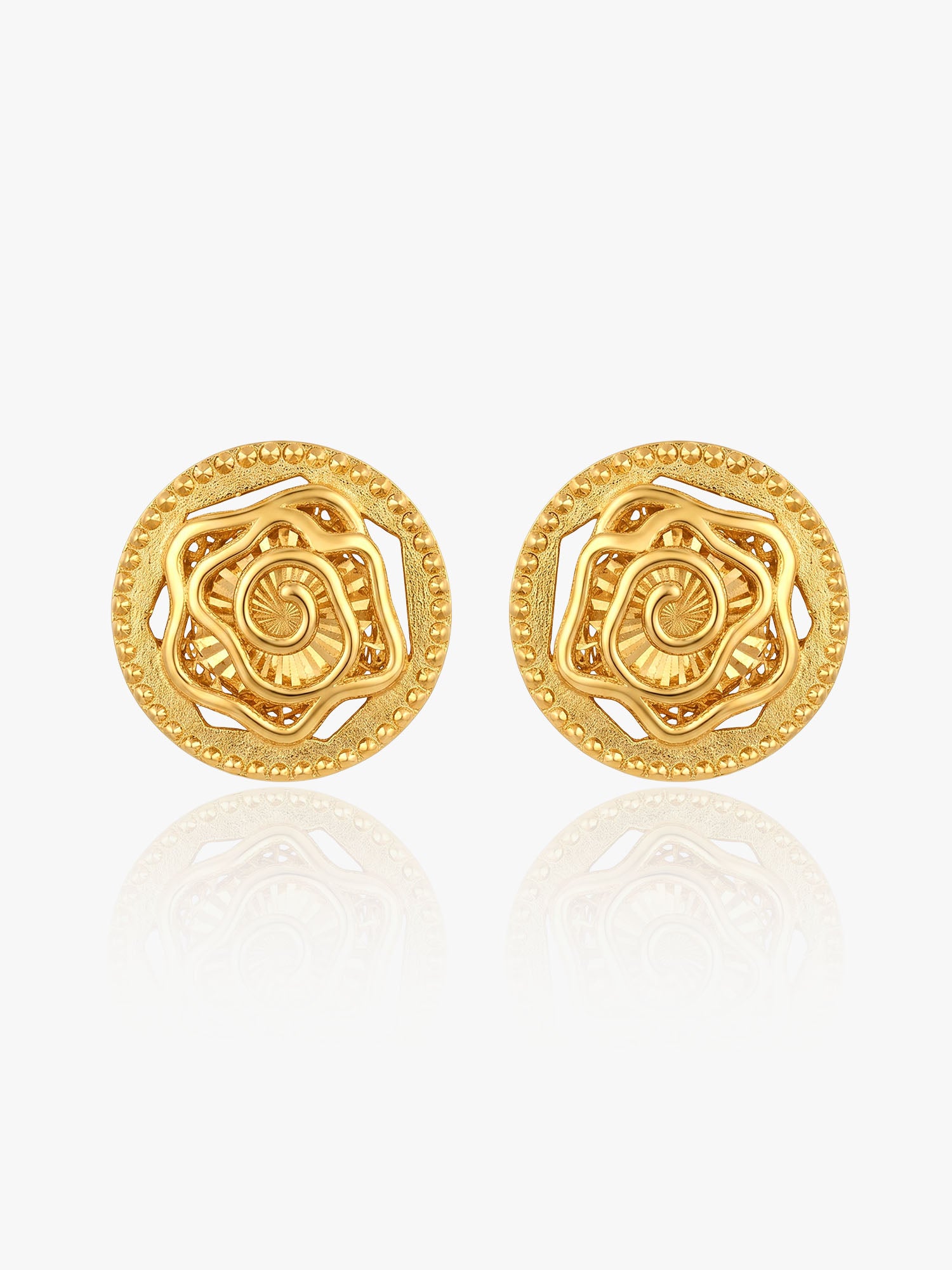 916 Gold Rose Earring