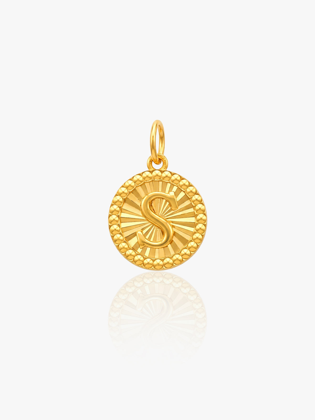 916 Gold Round Alphabet S Pendant