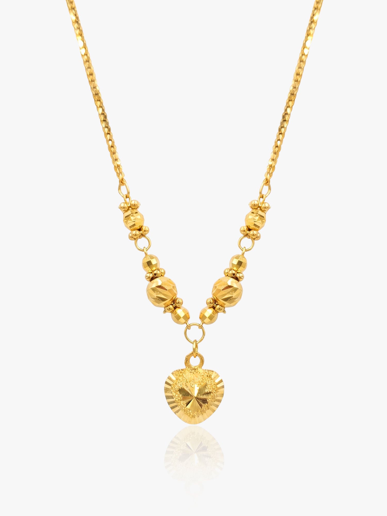 916 Gold Sandy Heart Chain Set