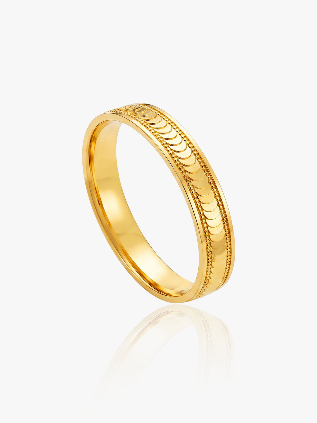 916 Gold Scallop Ring