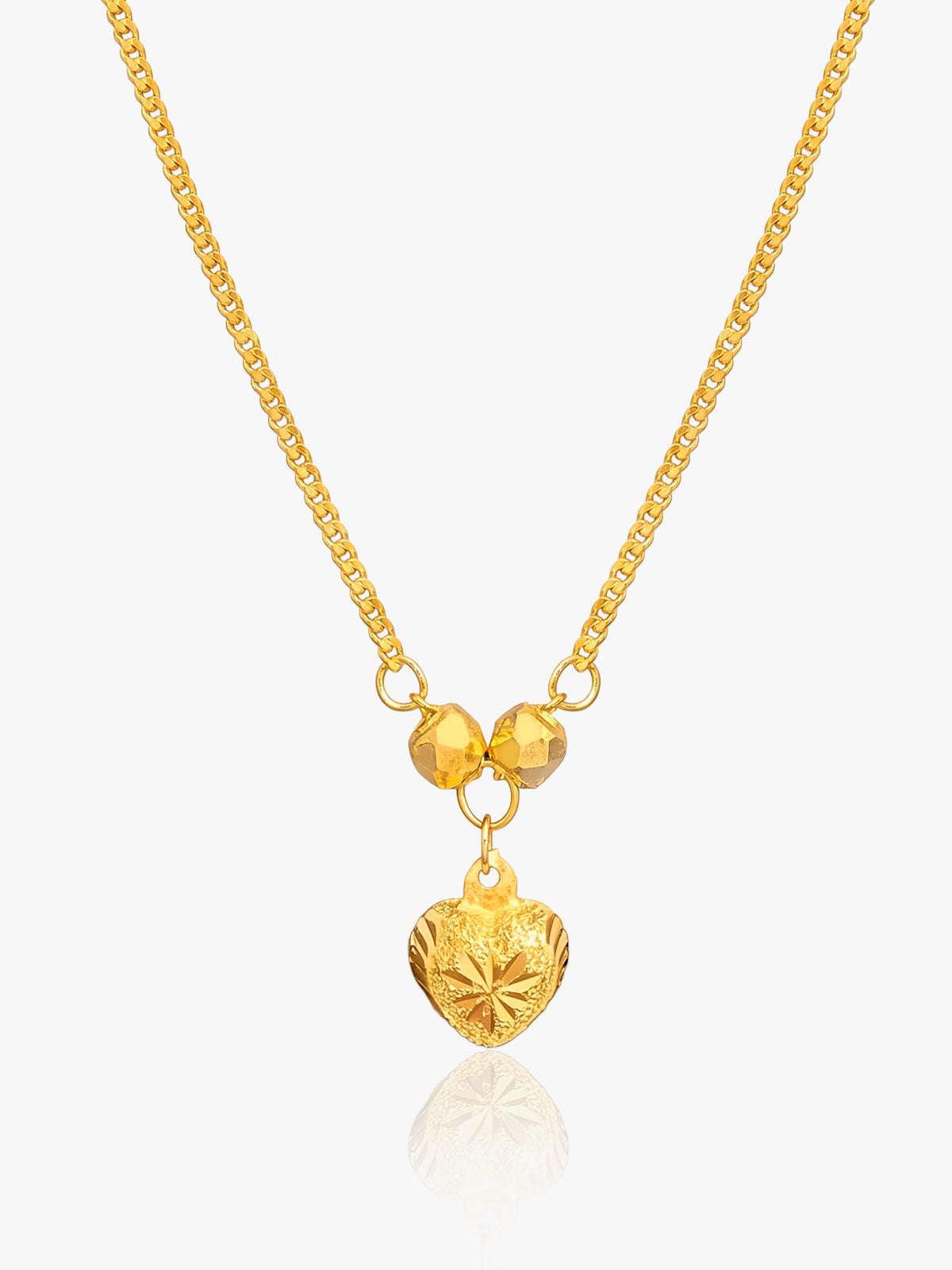 916 Gold Shinny Heart Chain