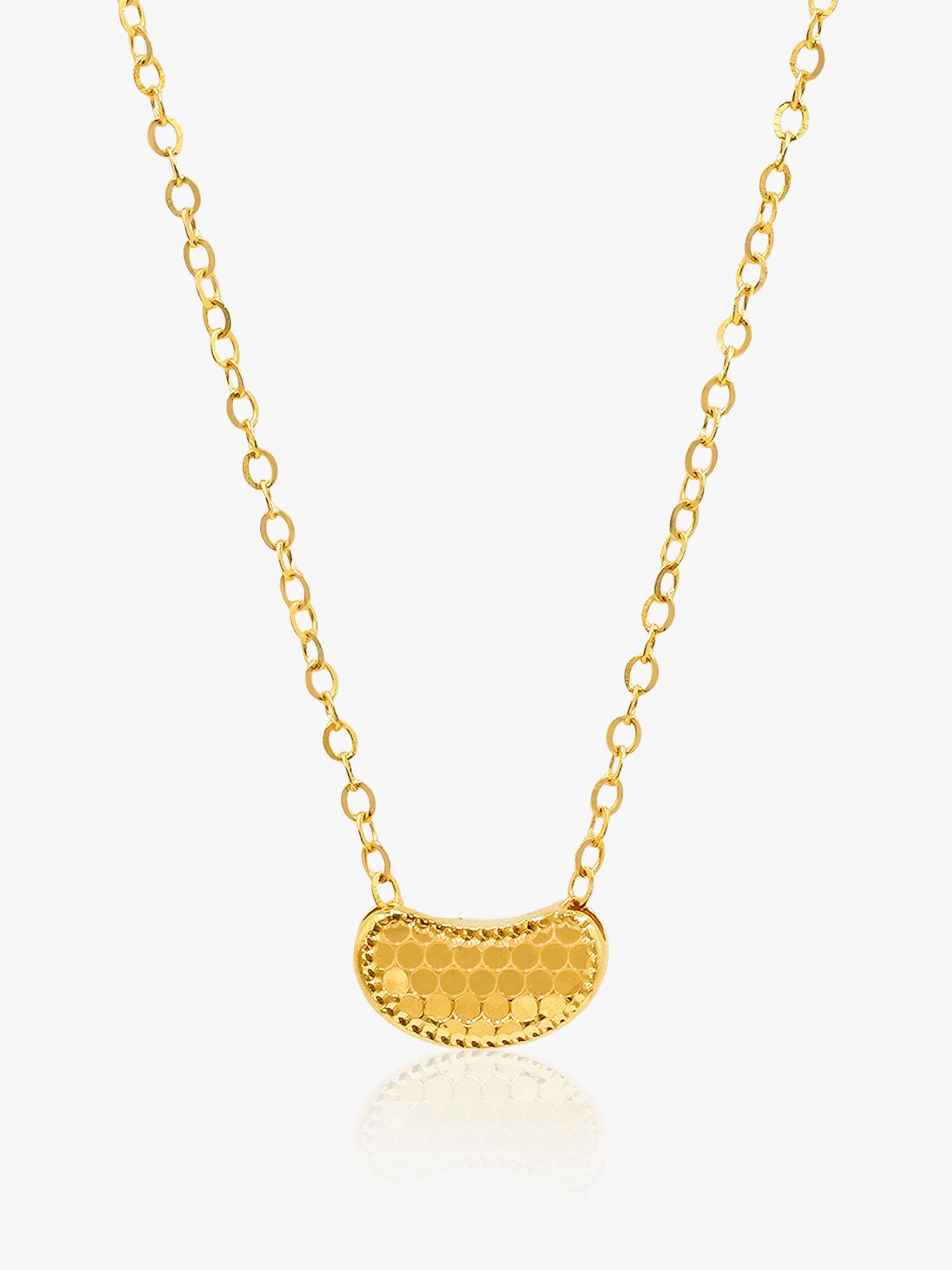 916 Gold Textured Bean Chain Set